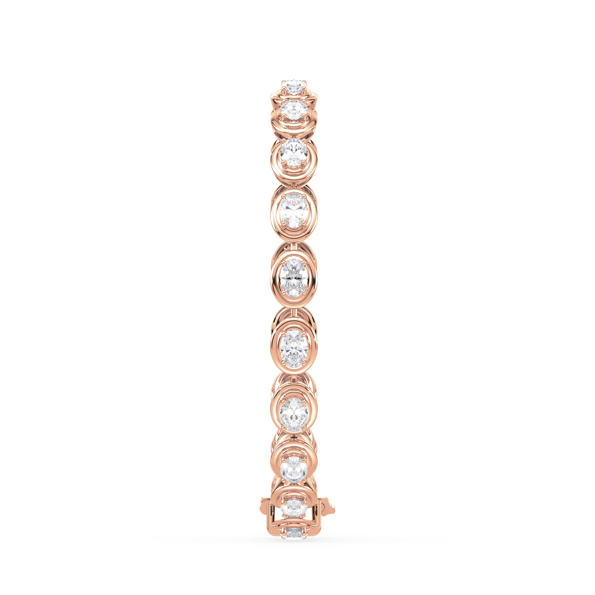 Parker East-West Oval Double Bezel Prong Lab Grown Diamond Tennis Bracelet