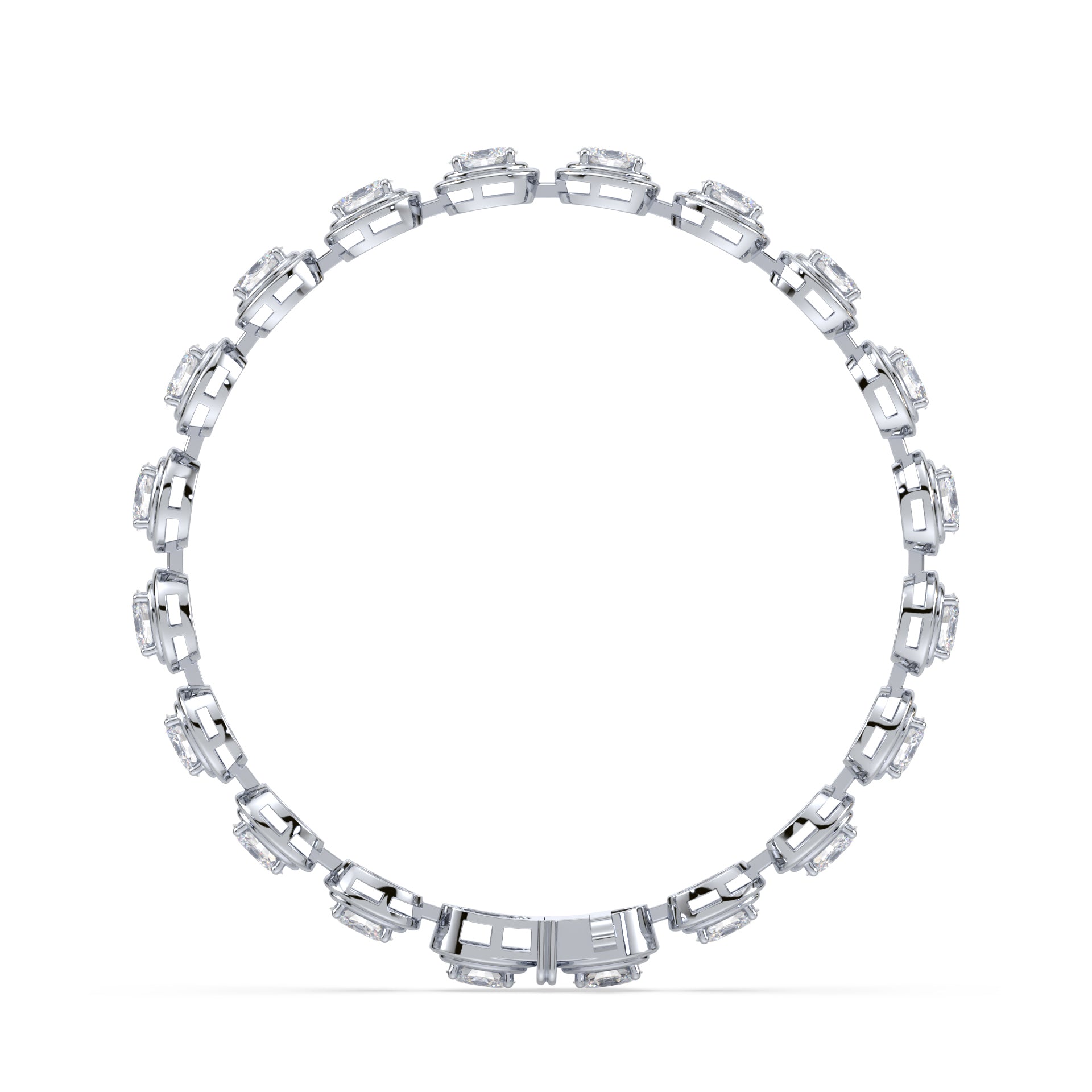 Parker East-West Oval Double Bezel Prong Lab Grown Diamond Tennis Bracelet