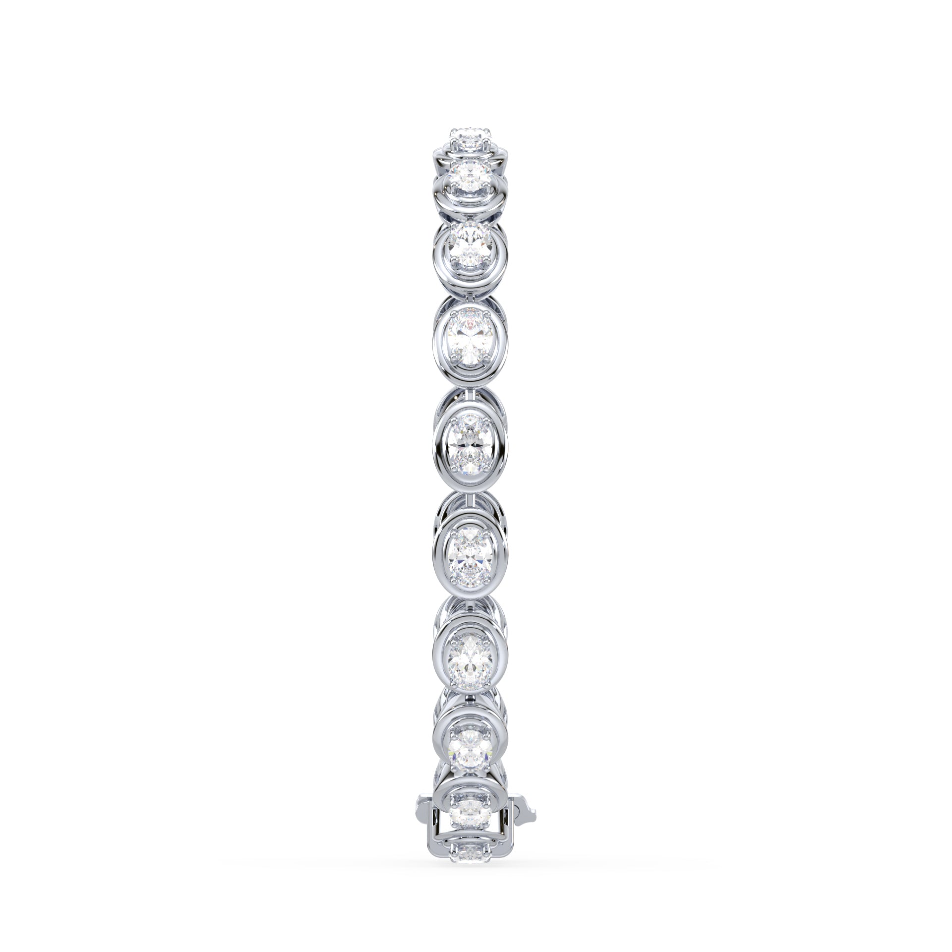 Parker East-West Oval Double Bezel Prong Lab Grown Diamond Tennis Bracelet
