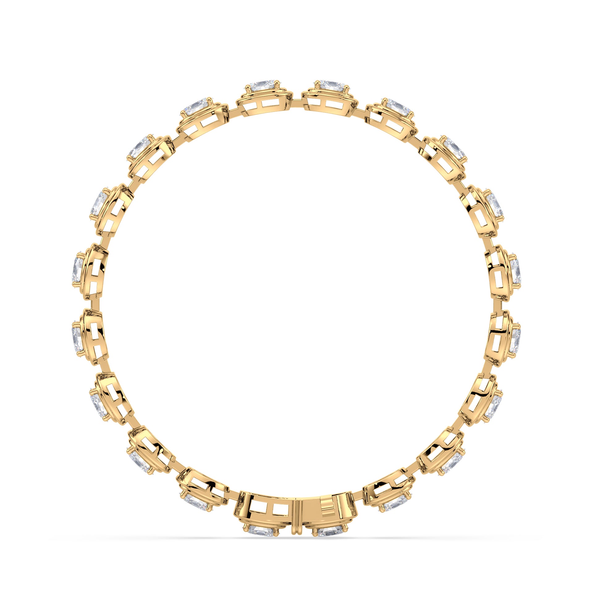 Parker East-West Oval Double Bezel Prong Lab Grown Diamond Tennis Bracelet