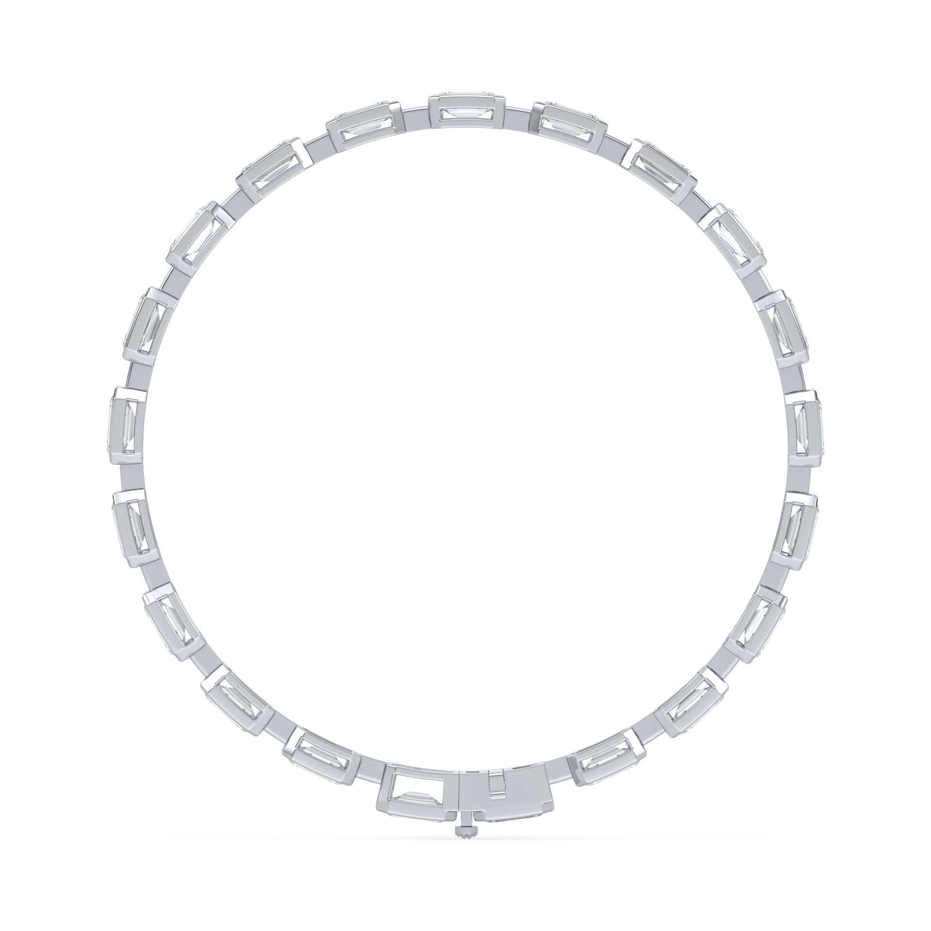 Collins East West Distance Emerald Bezel Lab Grown Diamond Tennis Bracelet