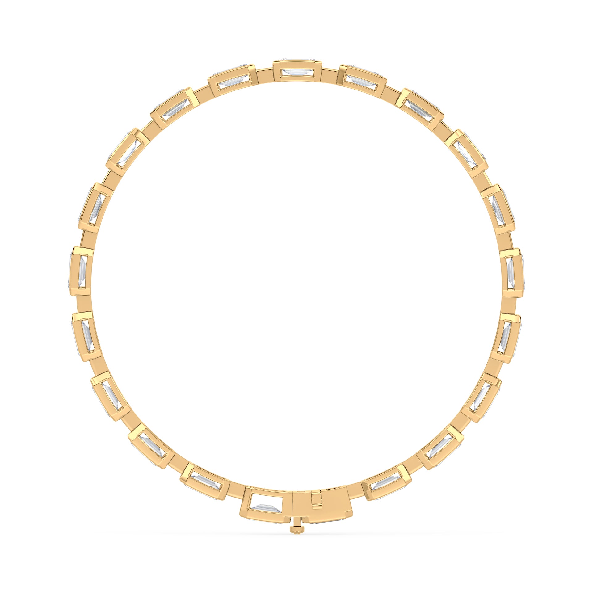 Collins East West Distance Emerald Bezel Lab Grown Diamond Tennis Bracelet