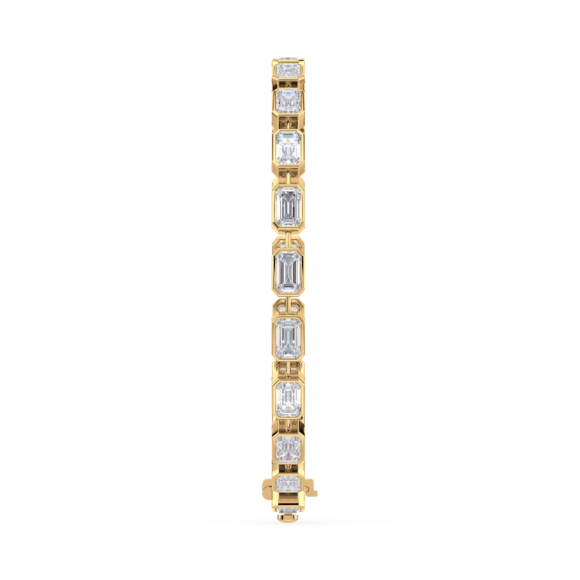 Collins East West Distance Emerald Bezel Lab Grown Diamond Tennis Bracelet