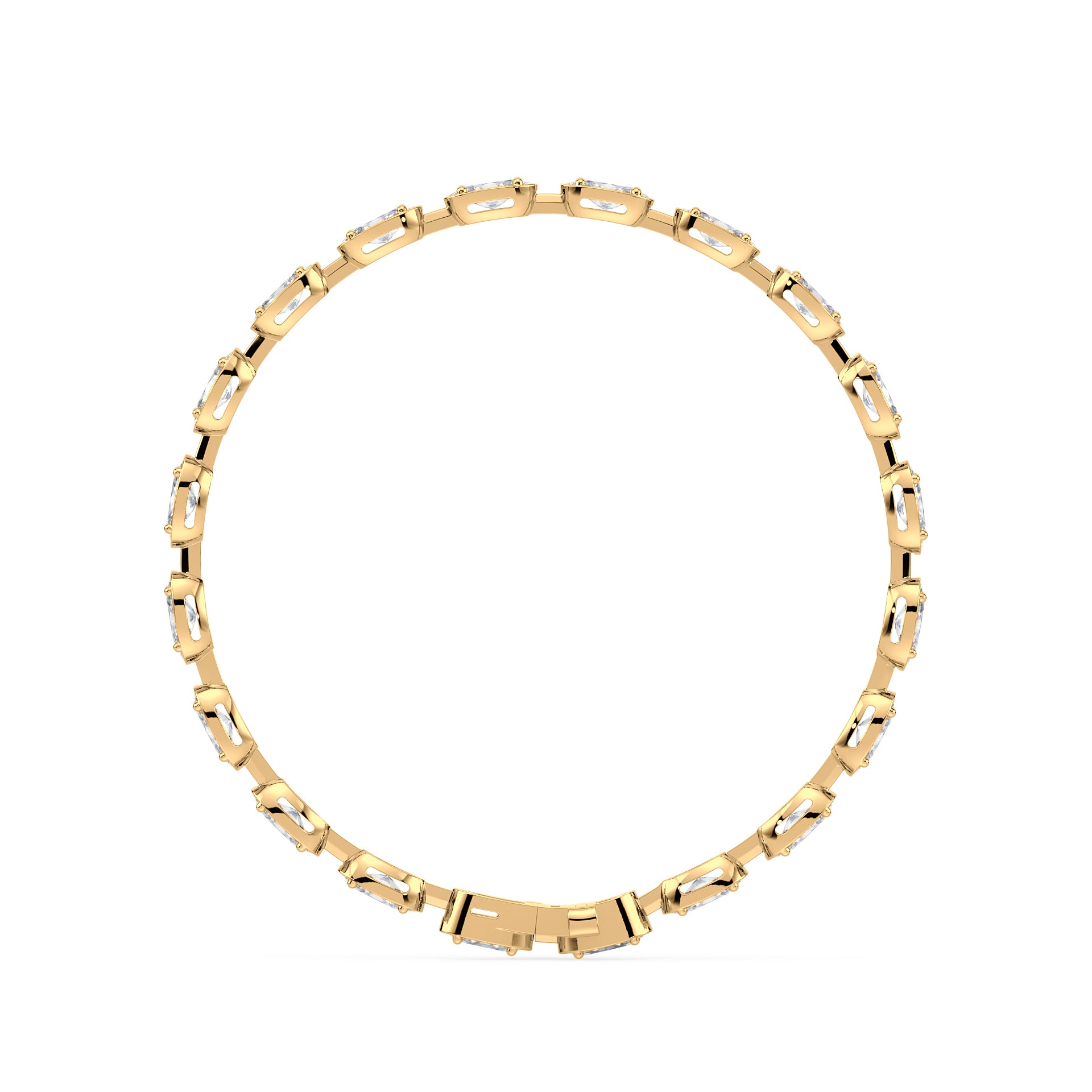 Maude East-West Moval Lab Grown Diamond Bezel Tennis Bracelet