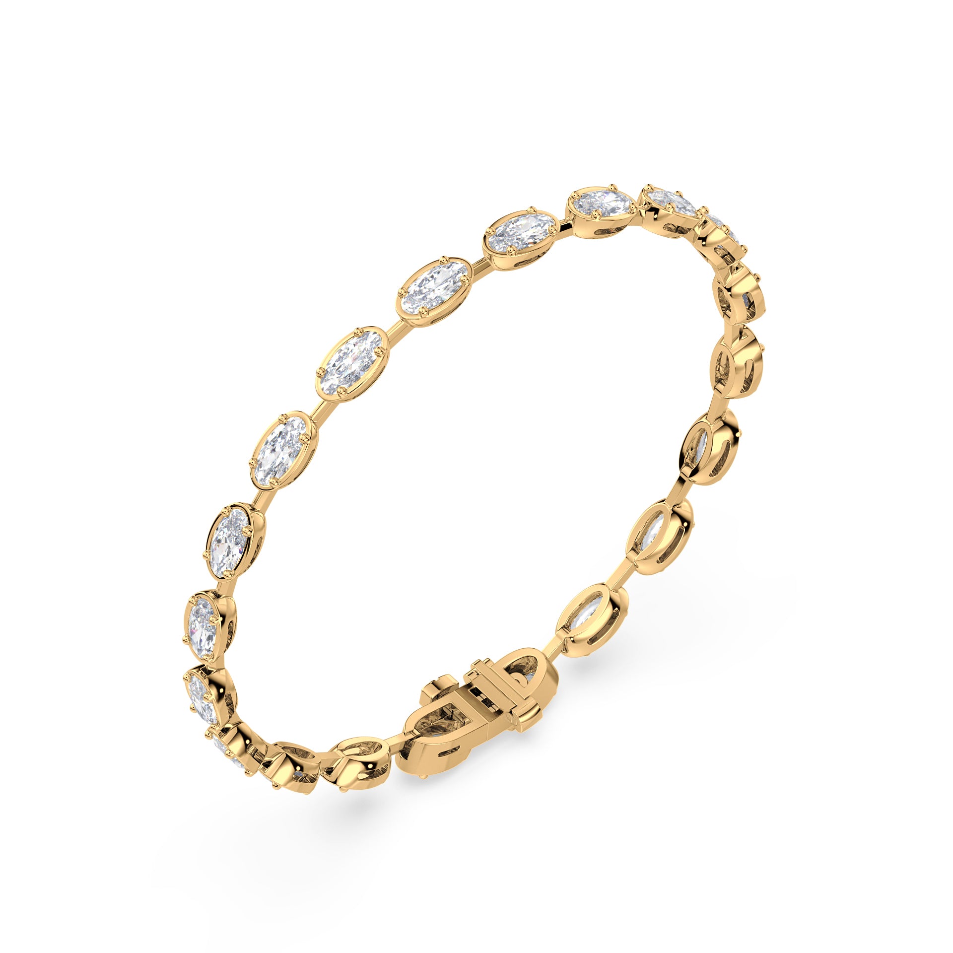 Maude East-West Moval Lab Grown Diamond Bezel Tennis Bracelet