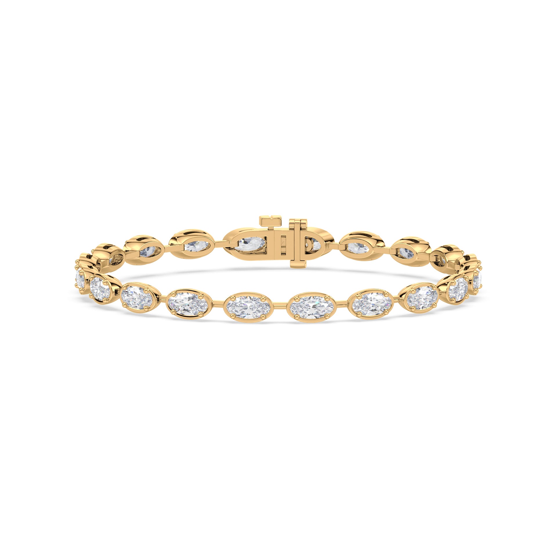 Maude East-West Moval Lab Grown Diamond Bezel Tennis Bracelet