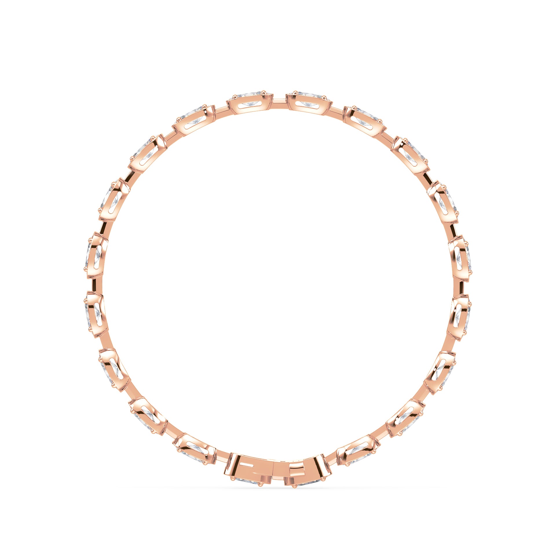 Maude East-West Moval Lab Grown Diamond Bezel Tennis Bracelet