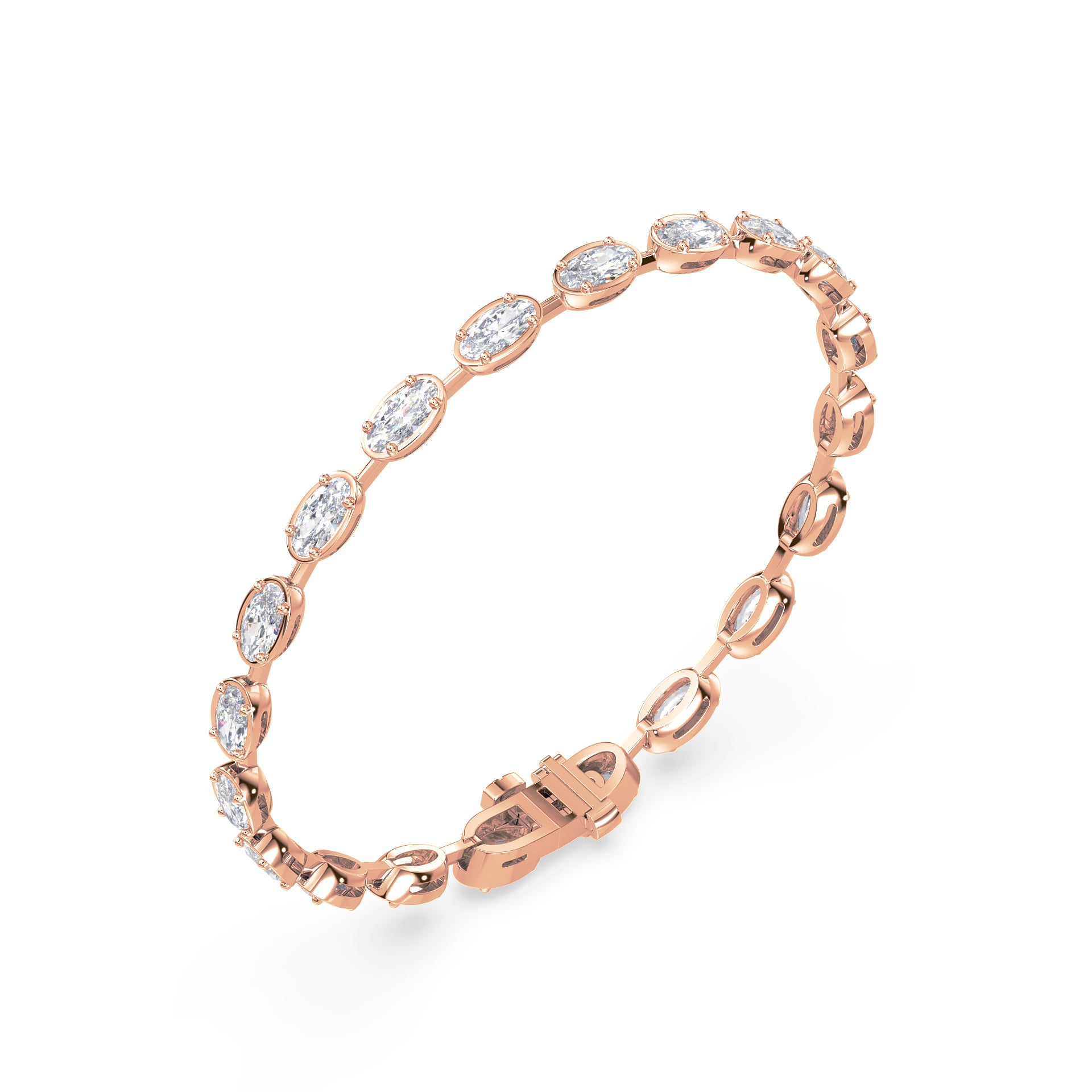 Maude East-West Moval Lab Grown Diamond Bezel Tennis Bracelet