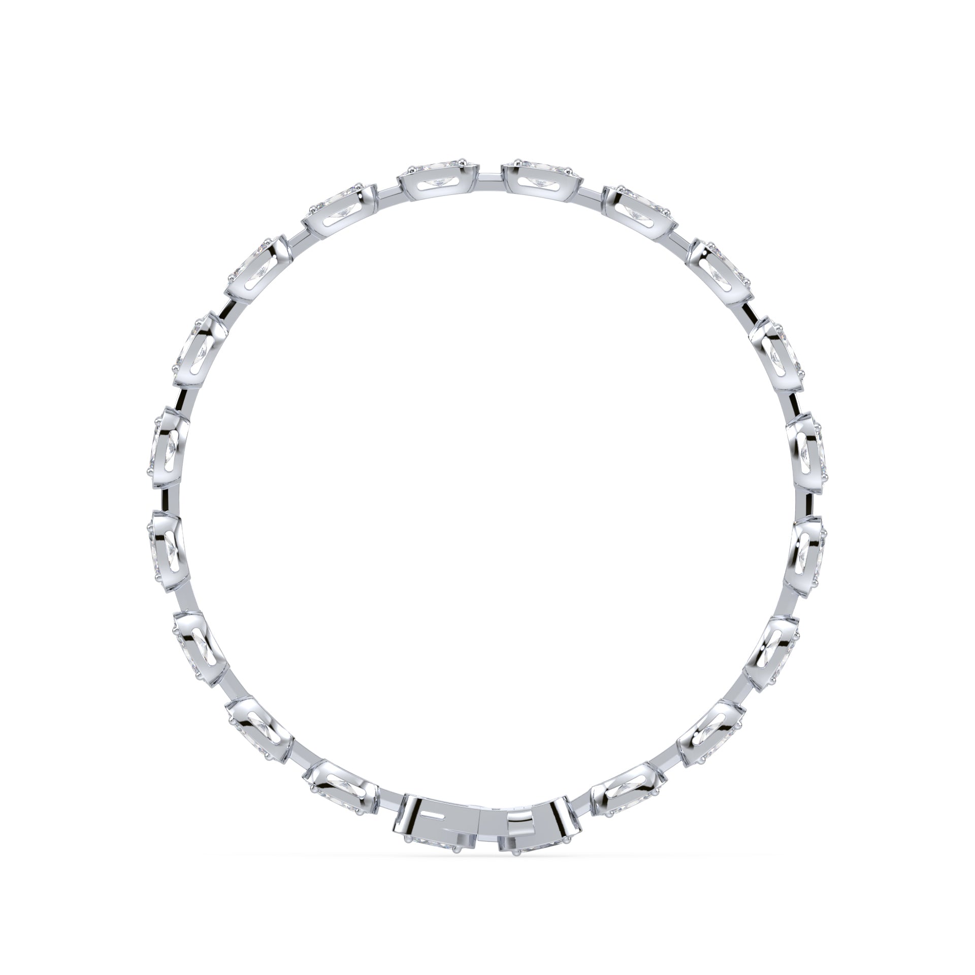 Maude East-West Moval Lab Grown Diamond Bezel Tennis Bracelet