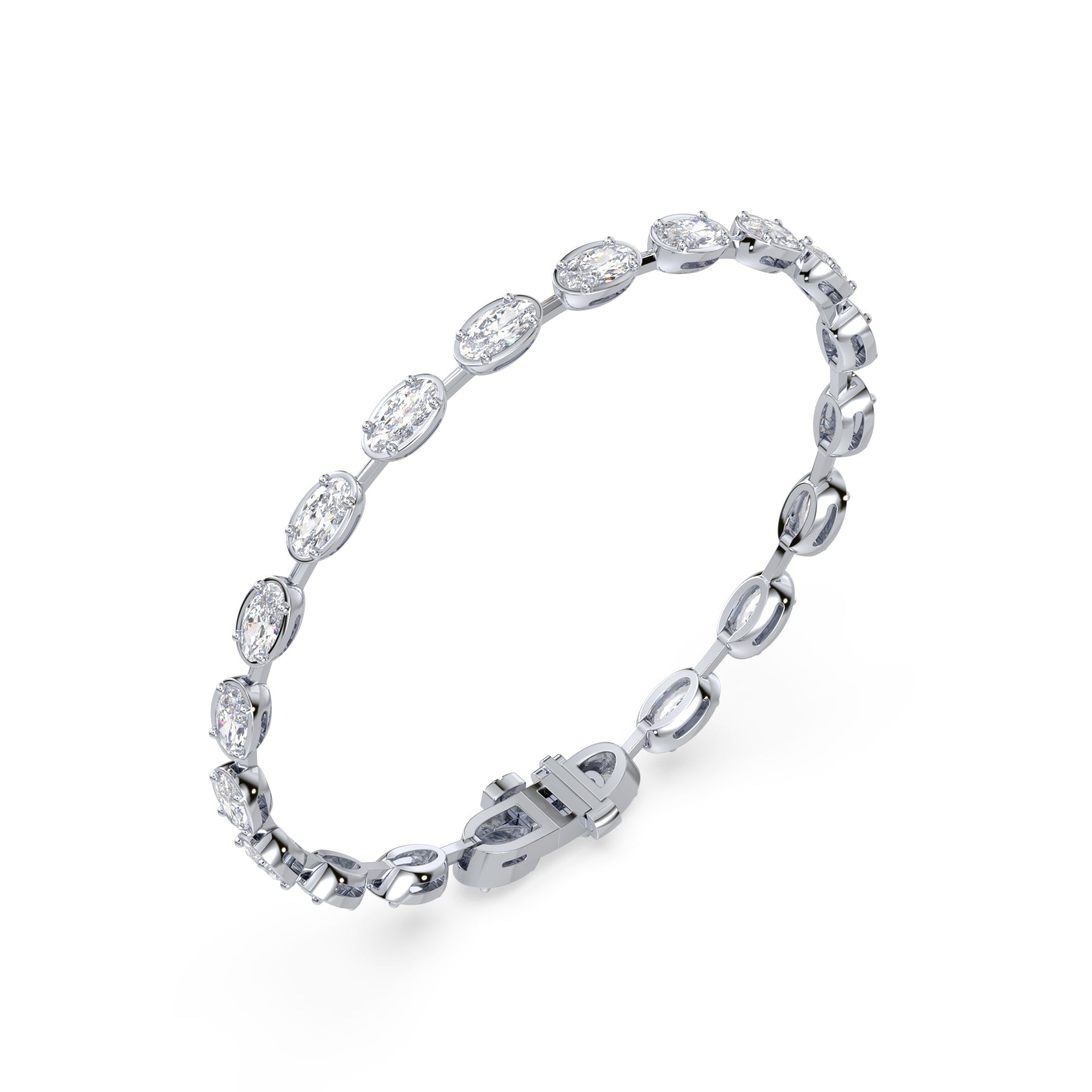 Maude East-West Moval Lab Grown Diamond Bezel Tennis Bracelet