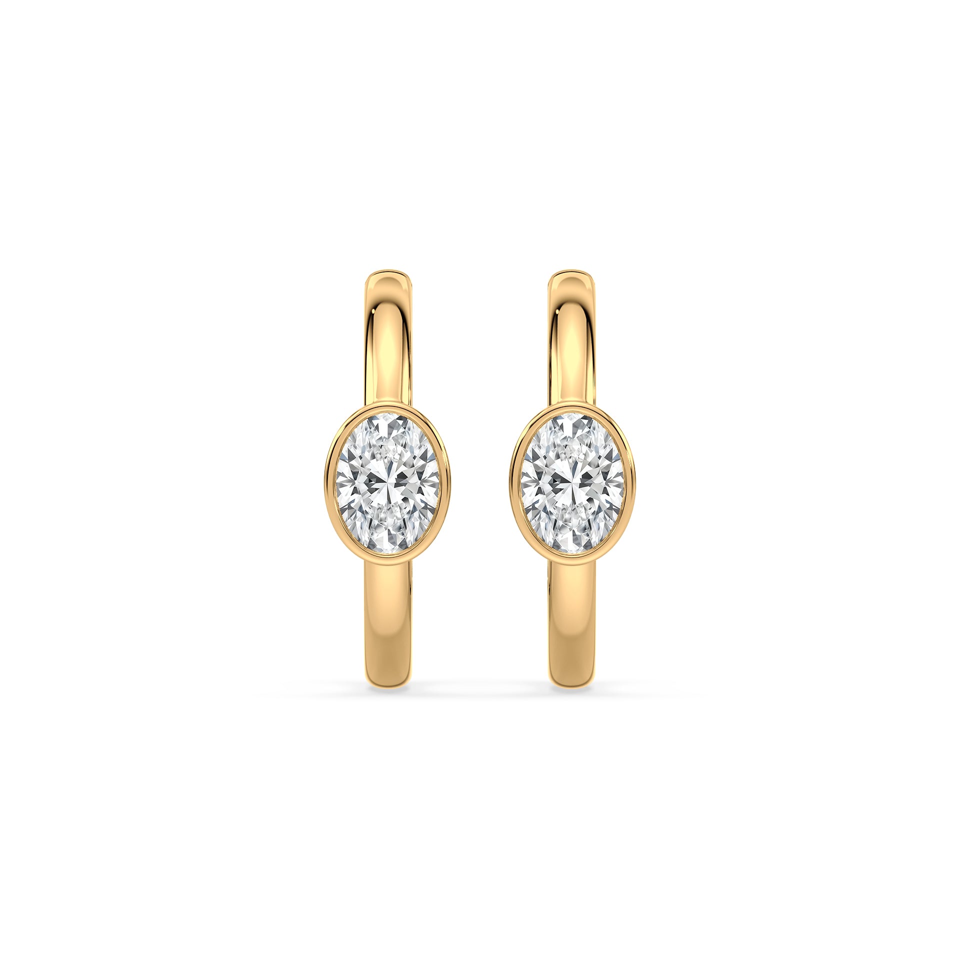 Emerson Oval Lab Grown Diamond Bezel Hoop Earrings