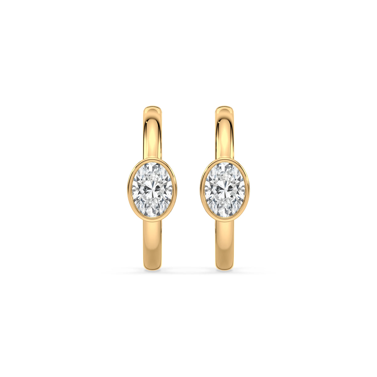 Emerson Oval Lab Grown Diamond Bezel Hoop Earrings