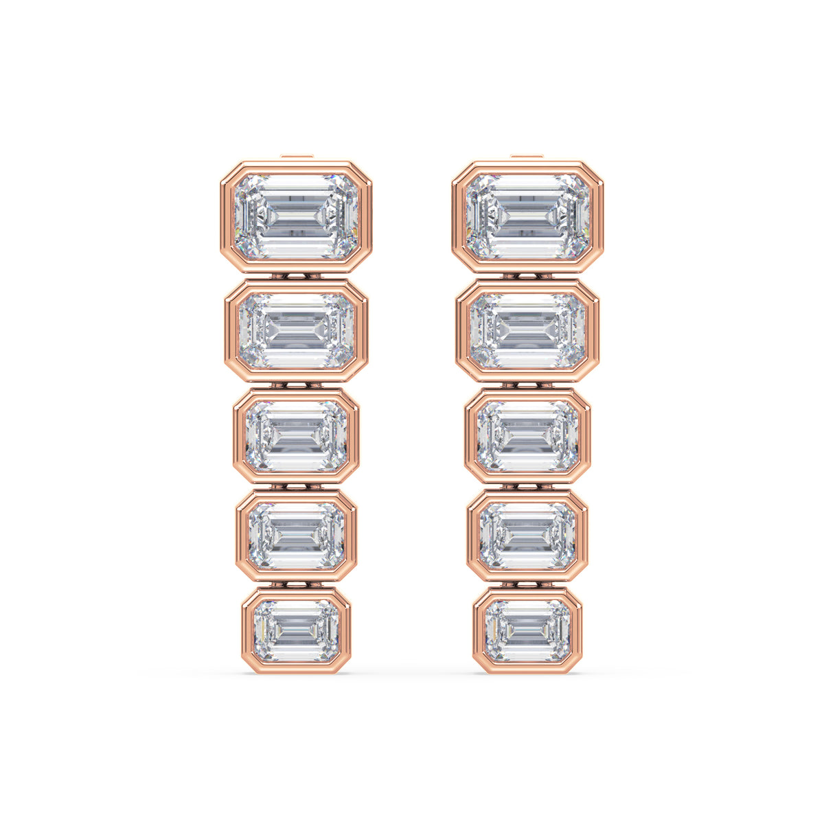 Elodie Emerald Lab Grown Diamond Bezel Drop Earrings