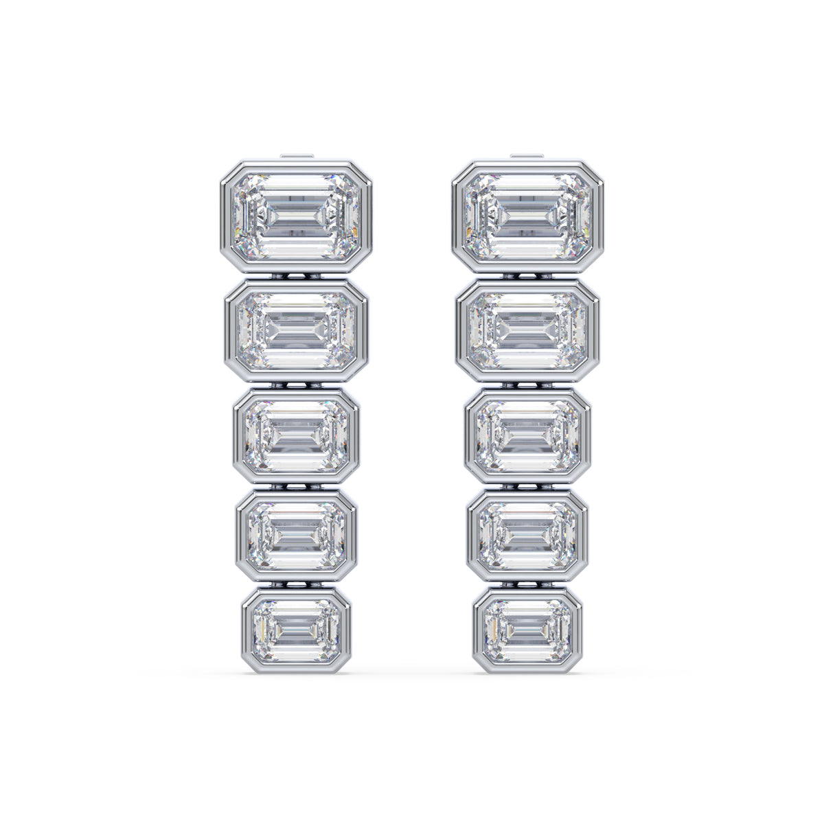 Elodie Emerald Lab Grown Diamond Bezel Drop Earrings