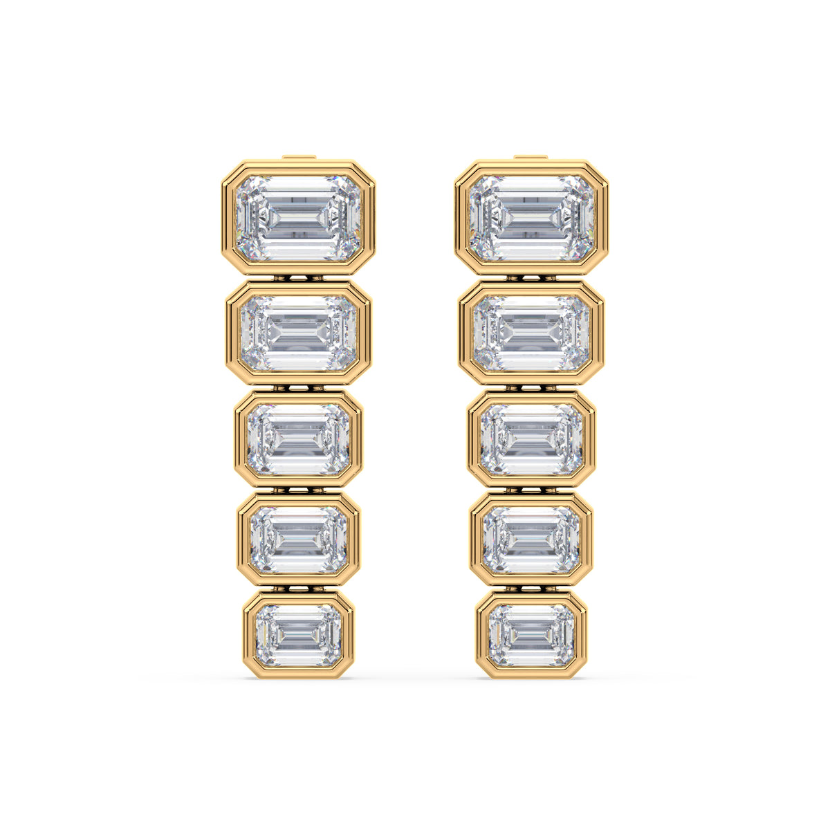Elodie Emerald Lab Grown Diamond Bezel Drop Earrings