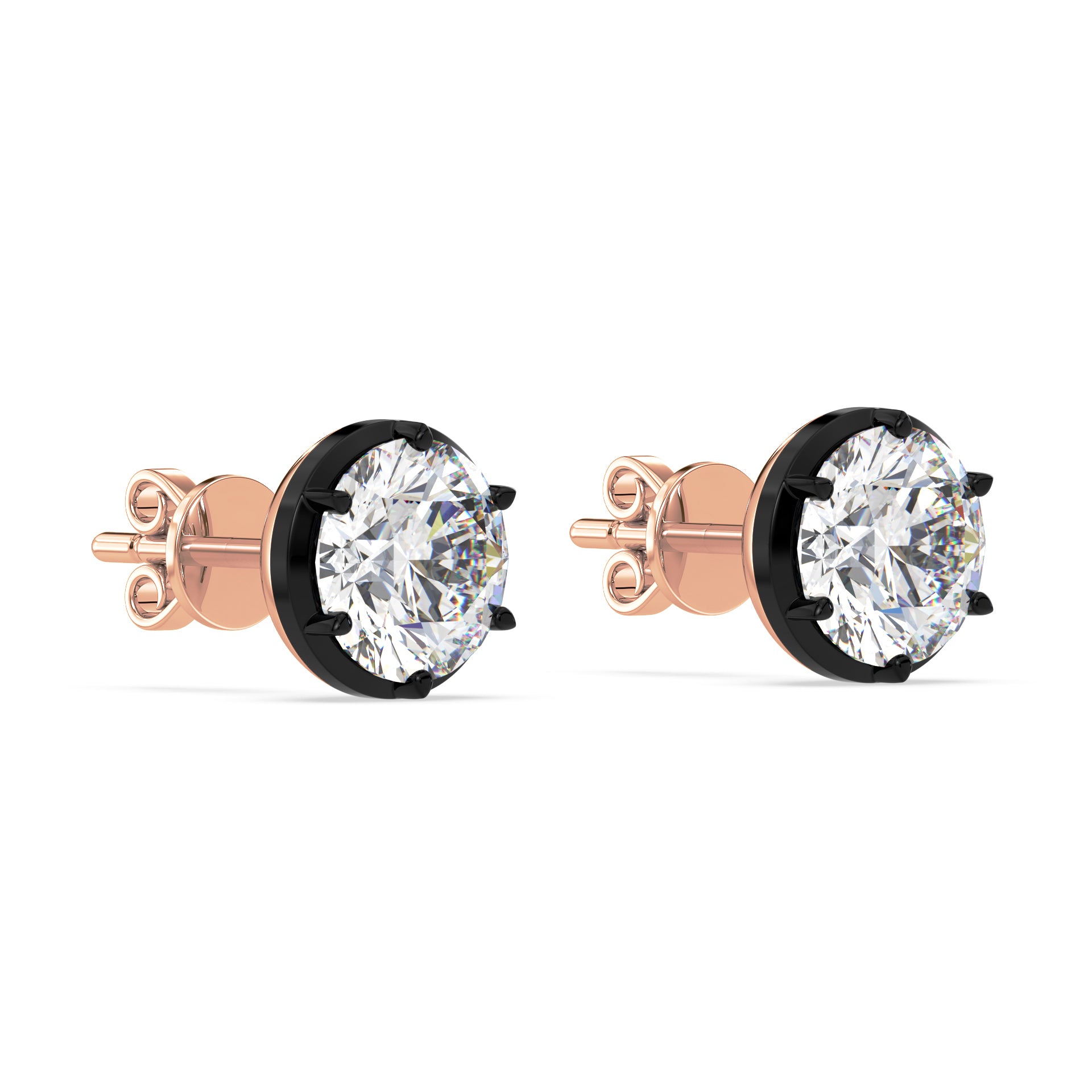 Elsie Georgian Button Back Lab Grown Diamond Stud Earrings