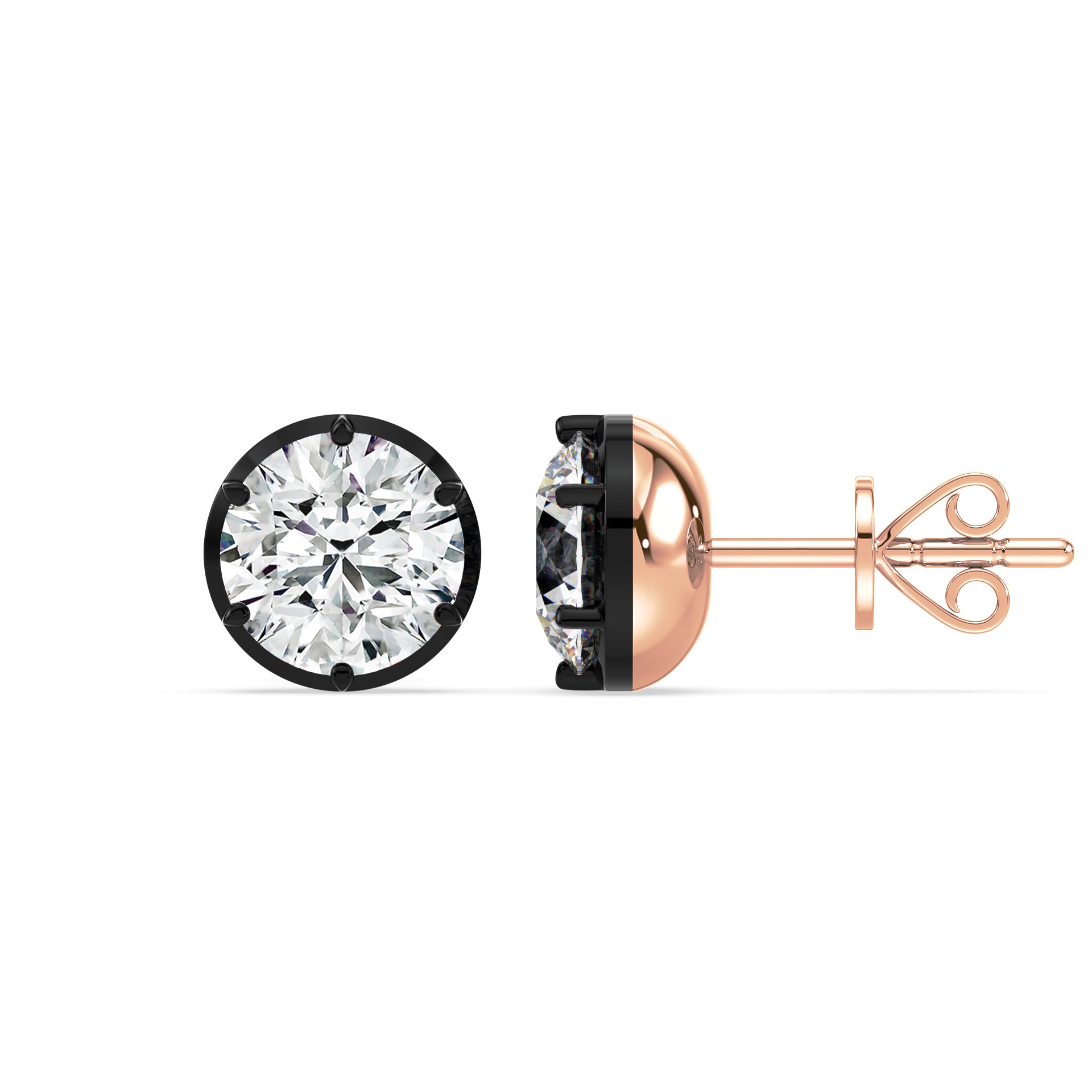 Elsie Georgian Button Back Lab Grown Diamond Stud Earrings