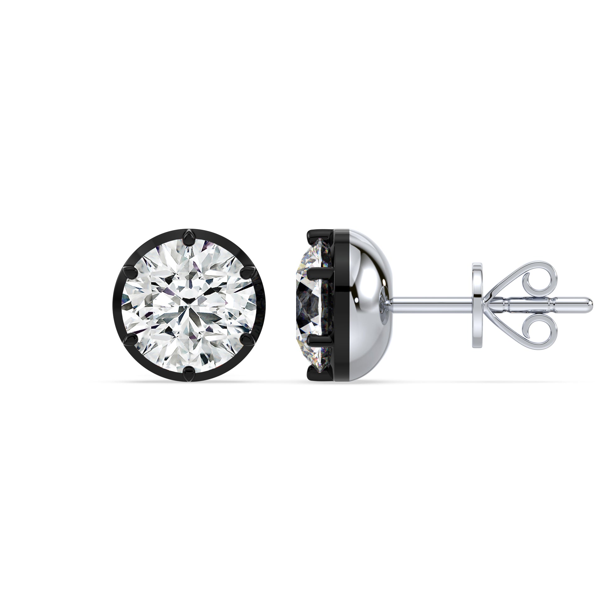 Elsie Georgian Button Back Lab Grown Diamond Stud Earrings