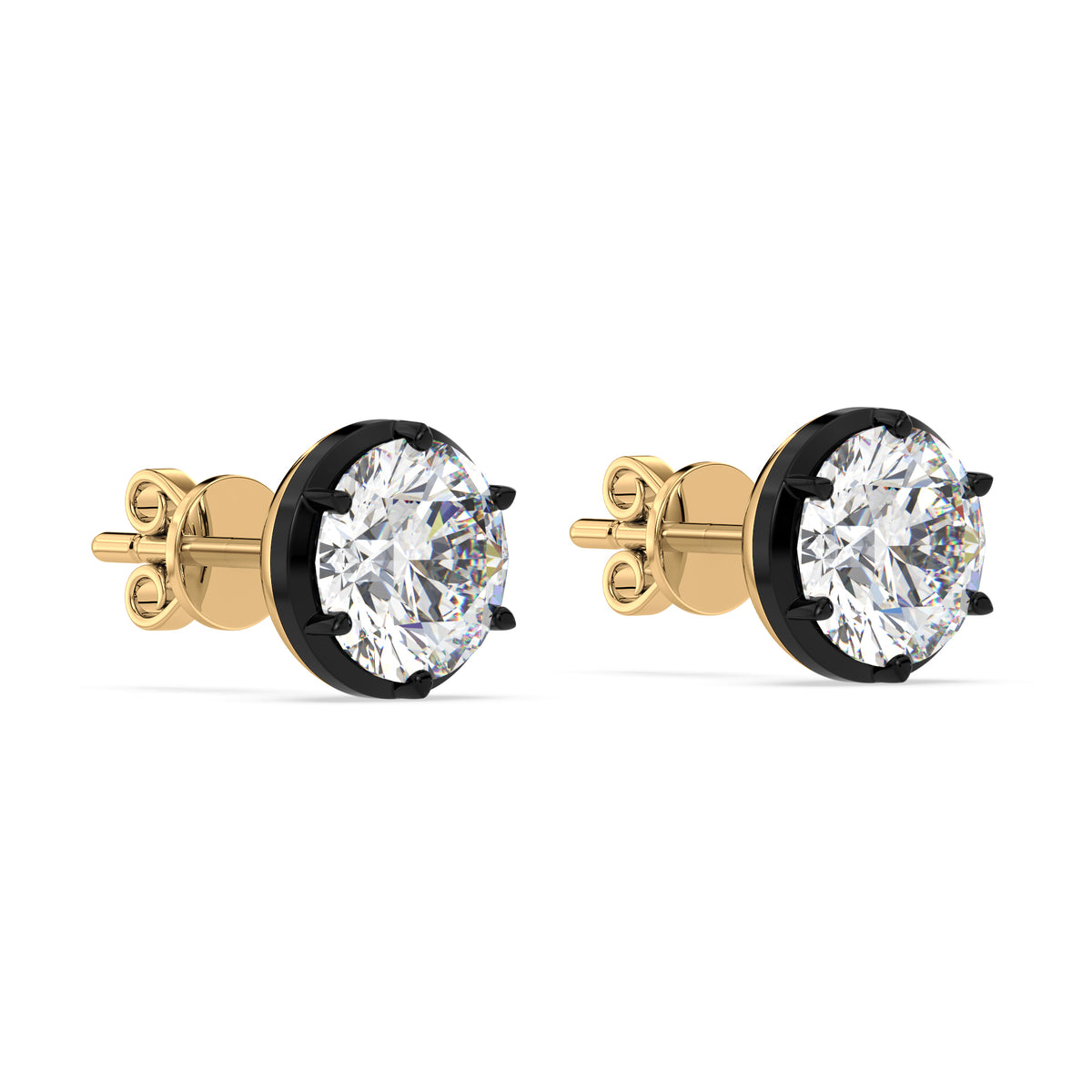 Elsie Georgian Button Back Lab Grown Diamond Stud Earrings