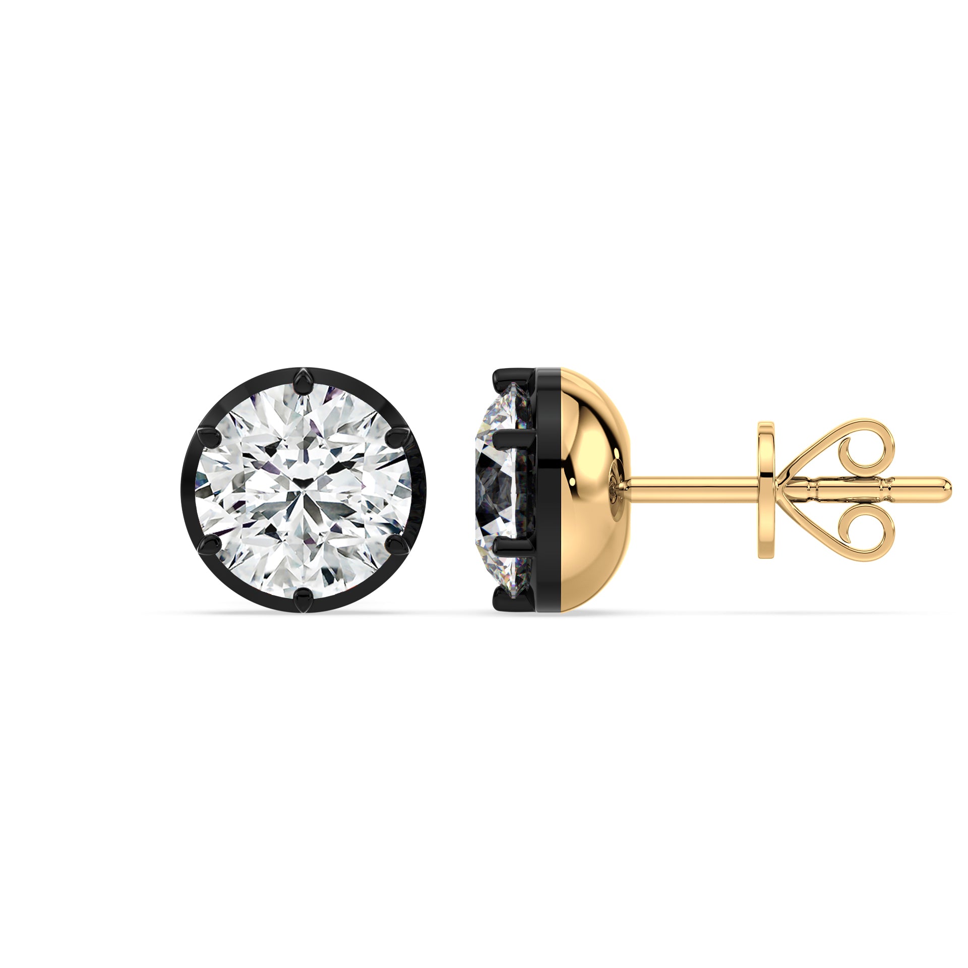 Elsie Georgian Button Back Lab Grown Diamond Stud Earrings