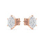 Frances Hexagon Lab Grown Diamond Bezel Prong Stud Earrings