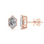 Frances Hexagon Lab Grown Diamond Bezel Prong Stud Earrings