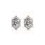 Frances Hexagon Lab Grown Diamond Bezel Prong Stud Earrings