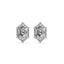 Frances Hexagon Lab Grown Diamond Bezel Prong Stud Earrings