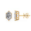 Frances Hexagon Lab Grown Diamond Bezel Prong Stud Earrings