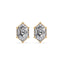 Frances Hexagon Lab Grown Diamond Bezel Prong Stud Earrings