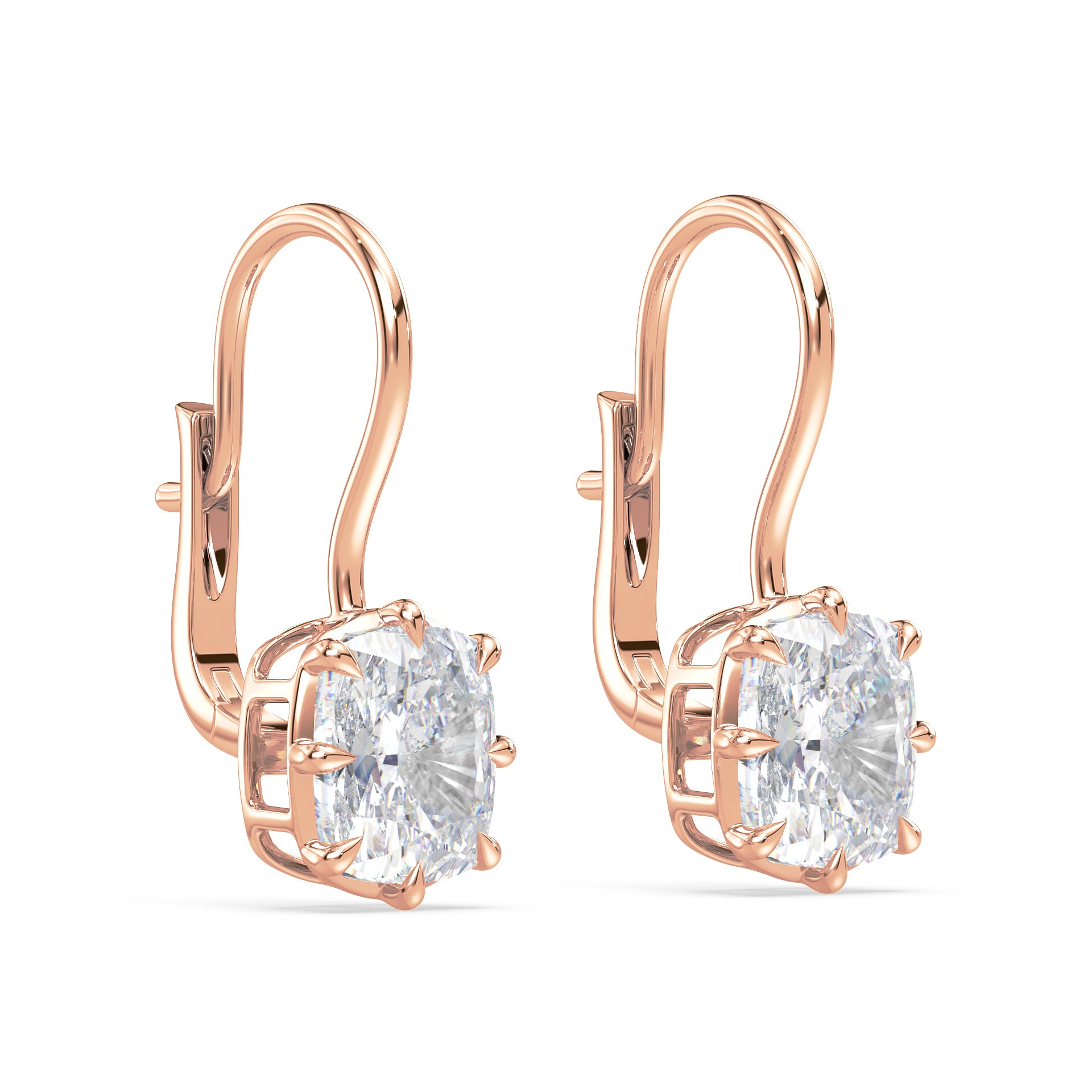 Aspen Old Mine Lab Grown Diamond Bezel Prong Drop Earrings