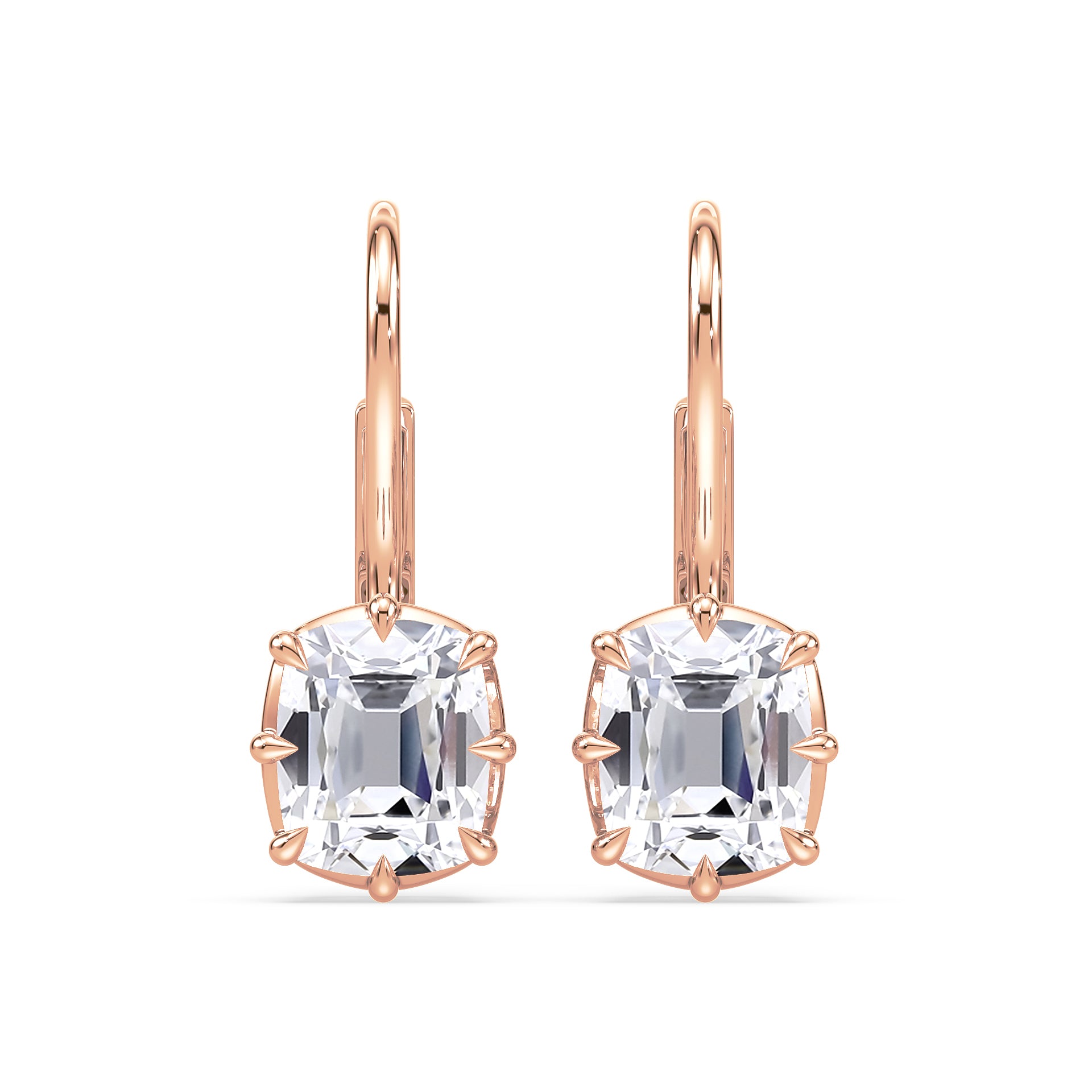 Aspen Old Mine Lab Grown Diamond Bezel Prong Drop Earrings