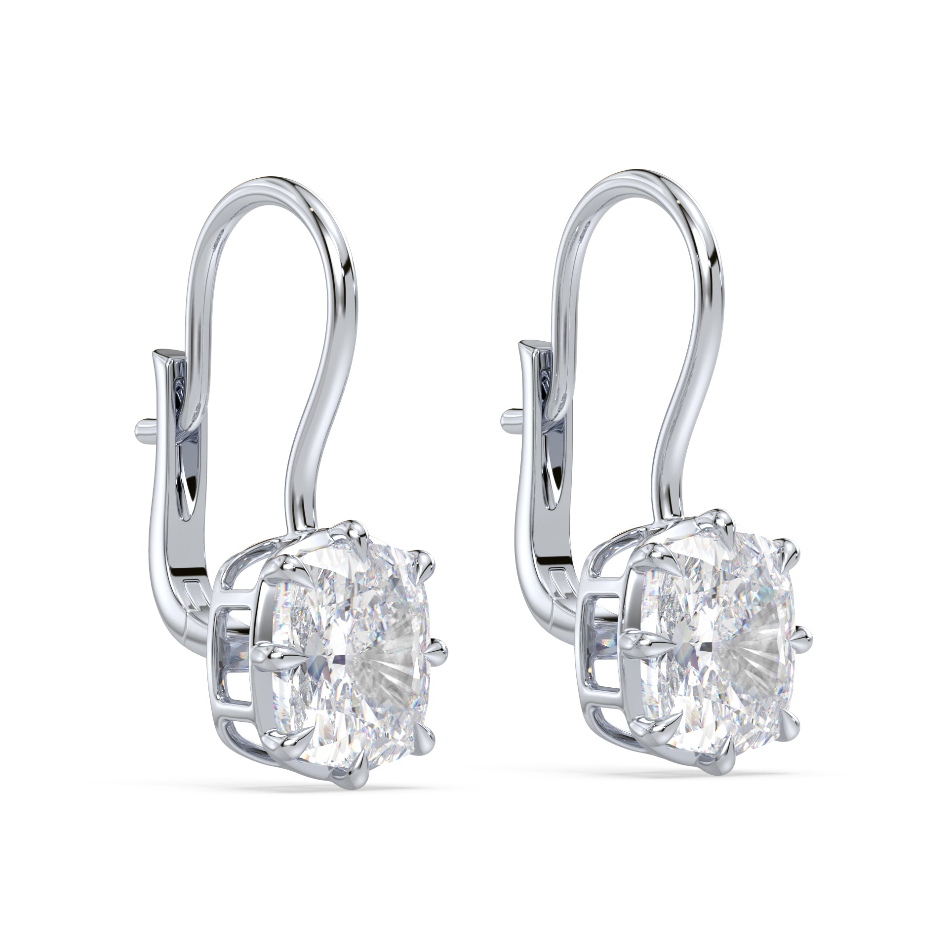 Aspen Old Mine Lab Grown Diamond Bezel Prong Drop Earrings
