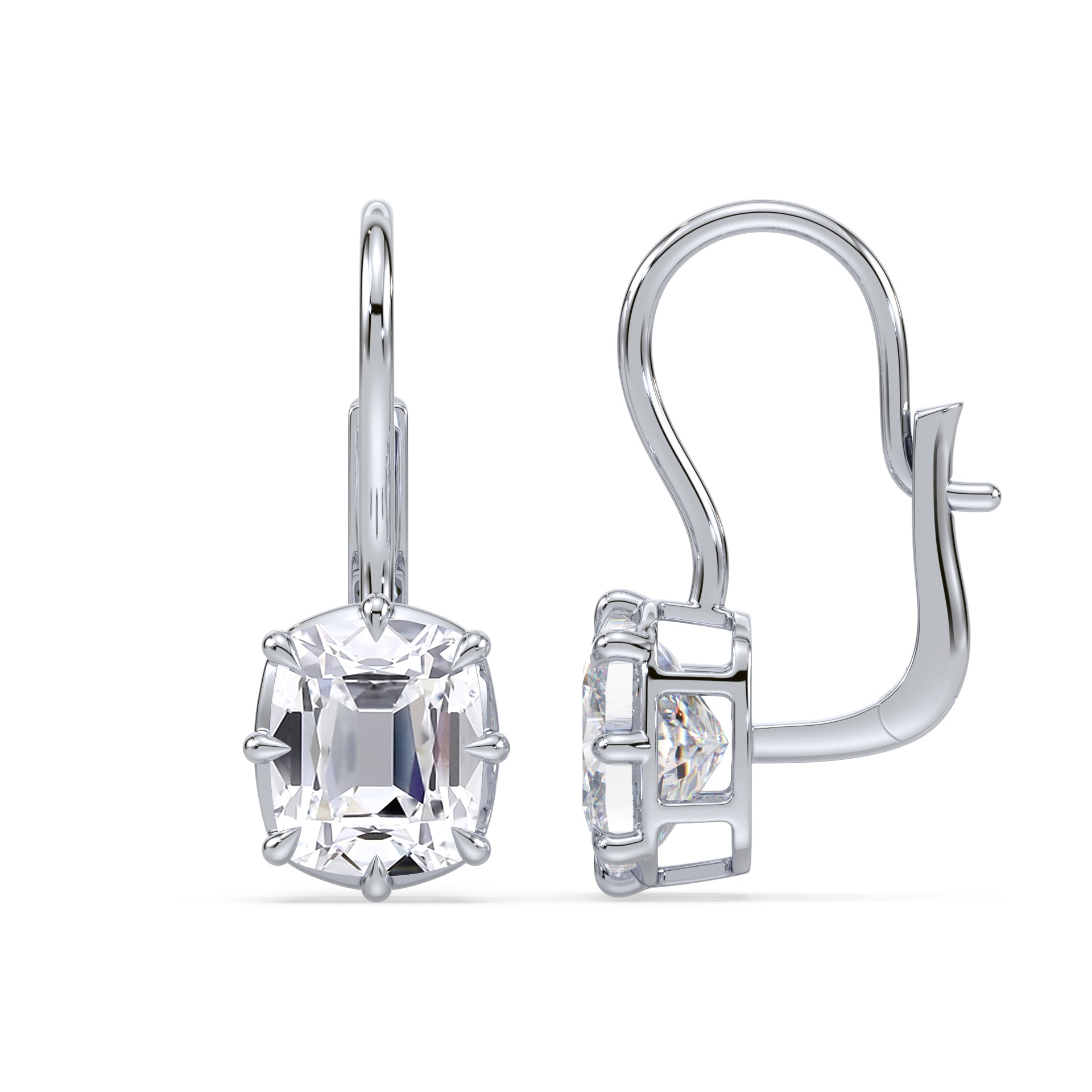 Aspen Old Mine Lab Grown Diamond Bezel Prong Drop Earrings