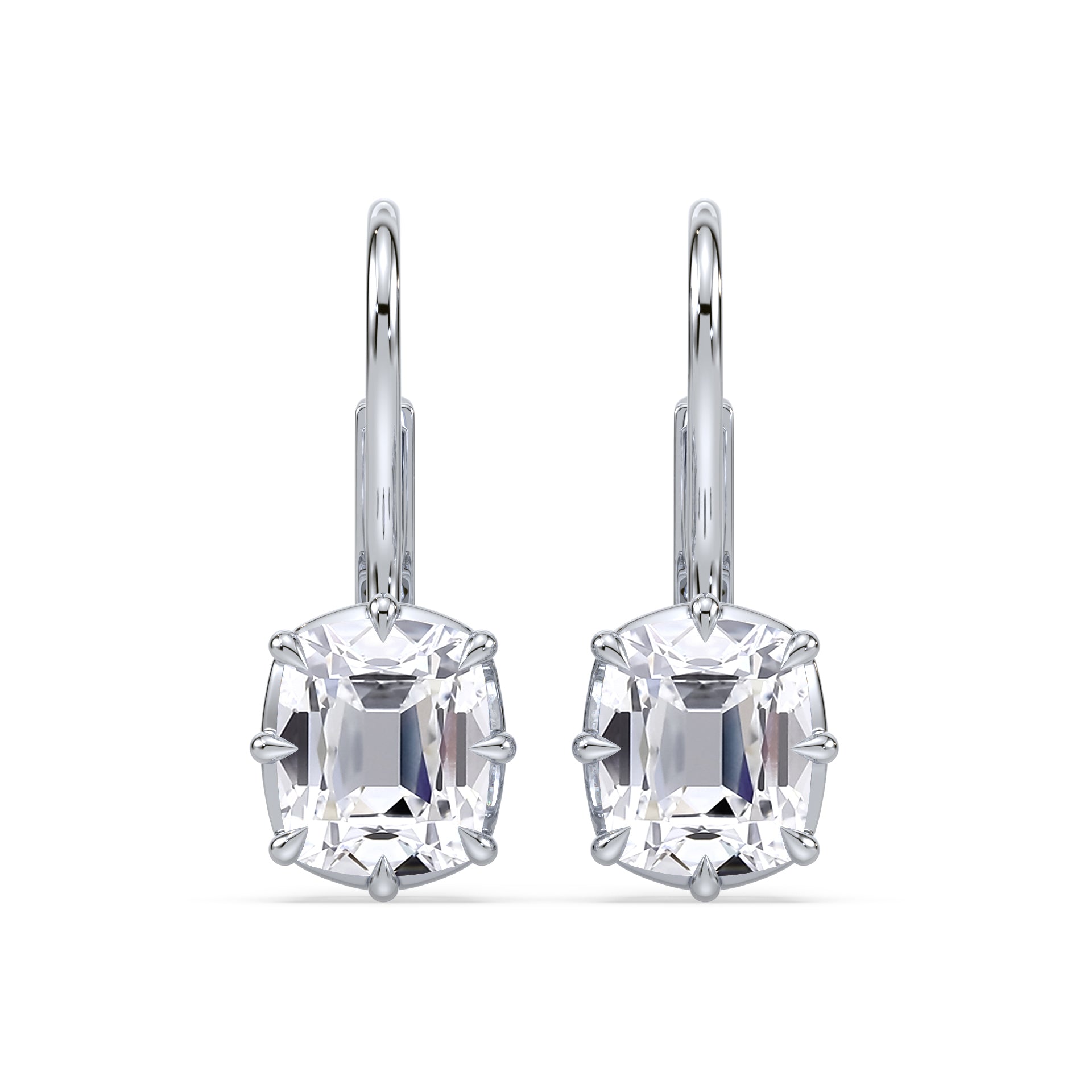 Aspen Old Mine Lab Grown Diamond Bezel Prong Drop Earrings