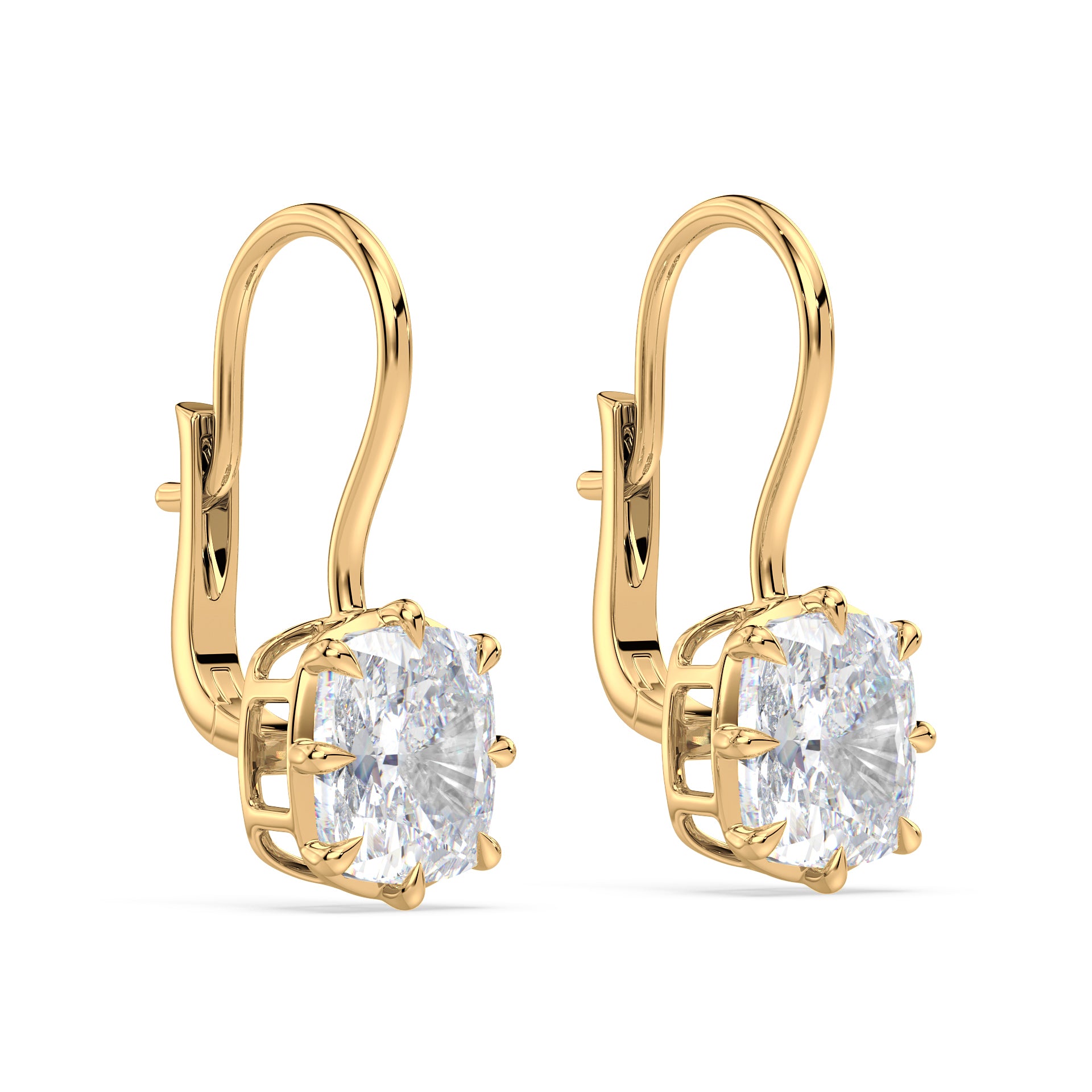 Aspen Old Mine Lab Grown Diamond Bezel Prong Drop Earrings