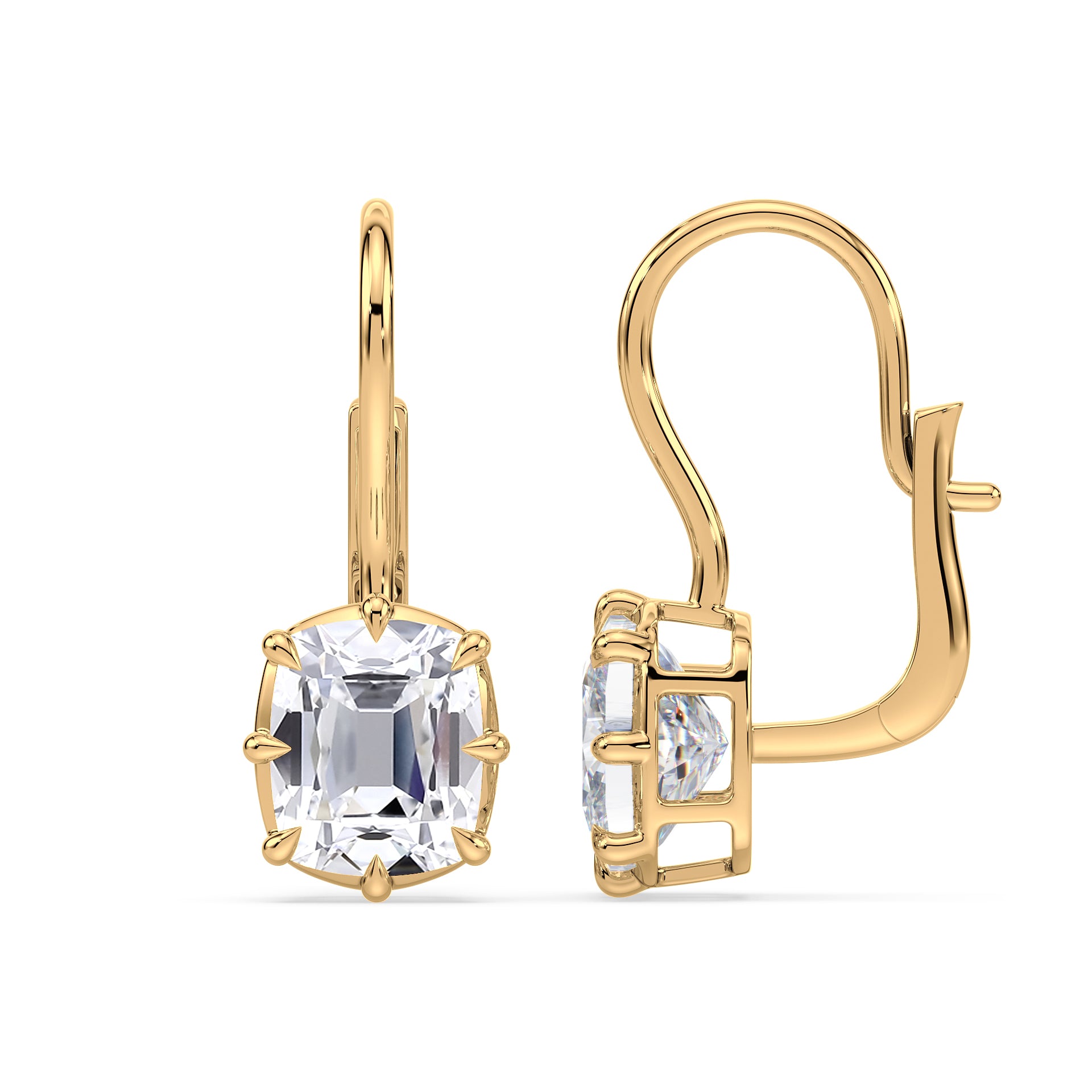 Aspen Old Mine Lab Grown Diamond Bezel Prong Drop Earrings