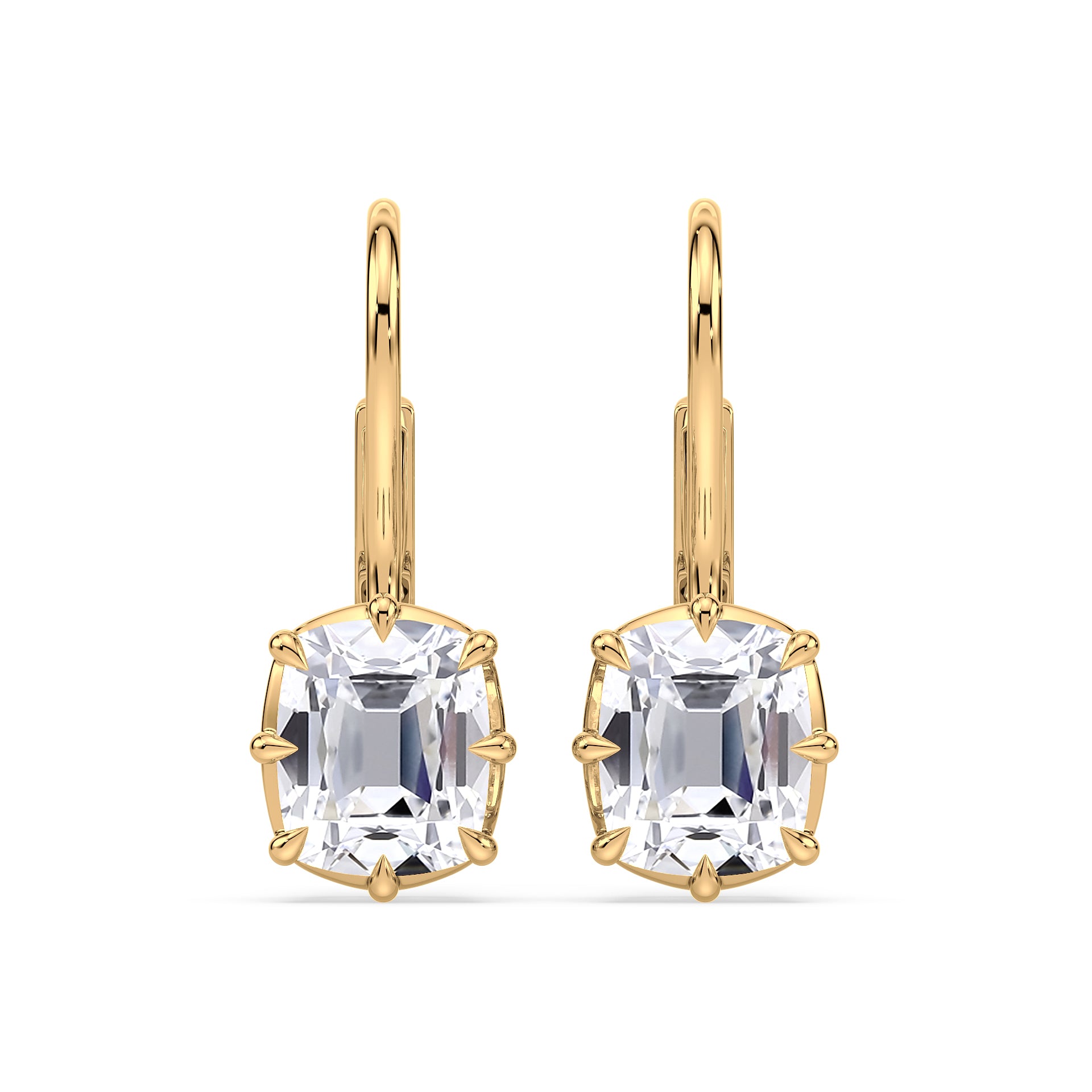 Aspen Old Mine Lab Grown Diamond Bezel Prong Drop Earrings