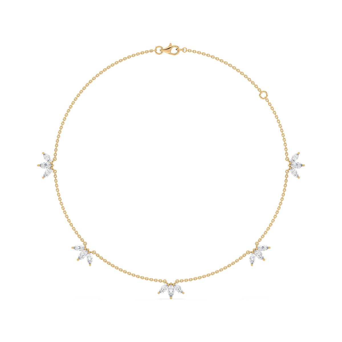 Genevieve Floral Marquise Lab Grown Diamond Necklace