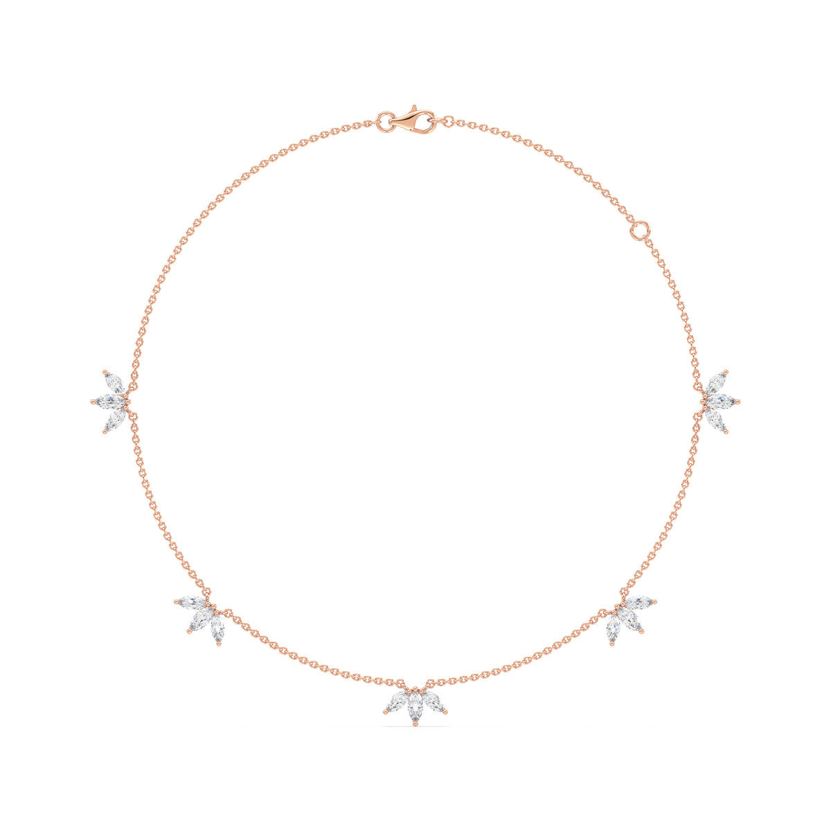 Genevieve Floral Marquise Lab Grown Diamond Necklace