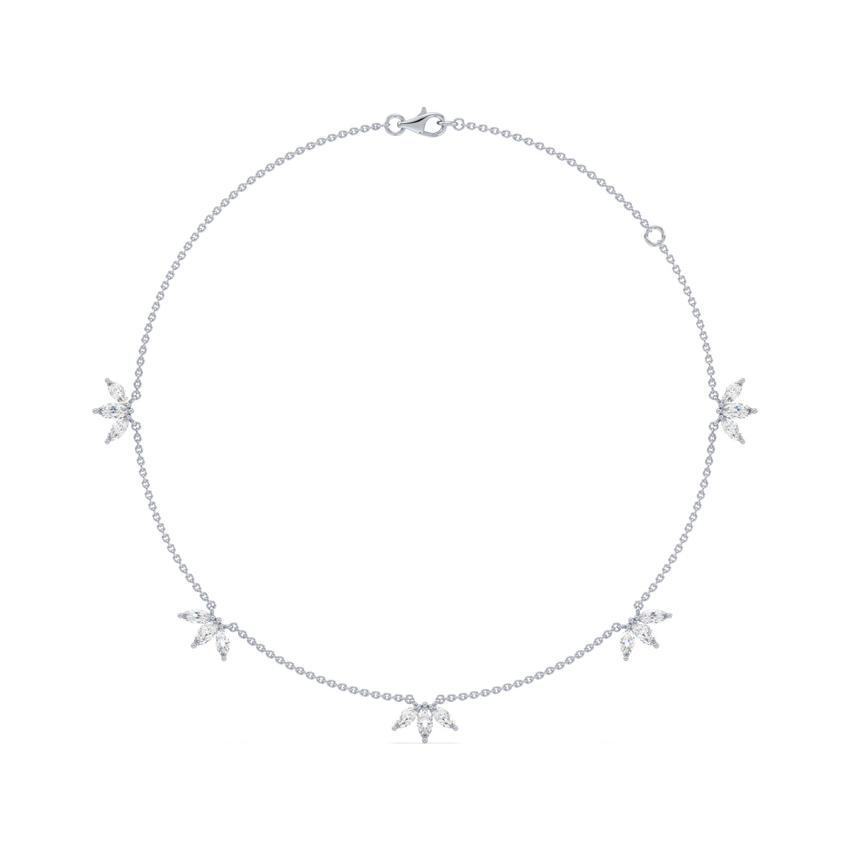 Genevieve Floral Marquise Lab Grown Diamond Necklace