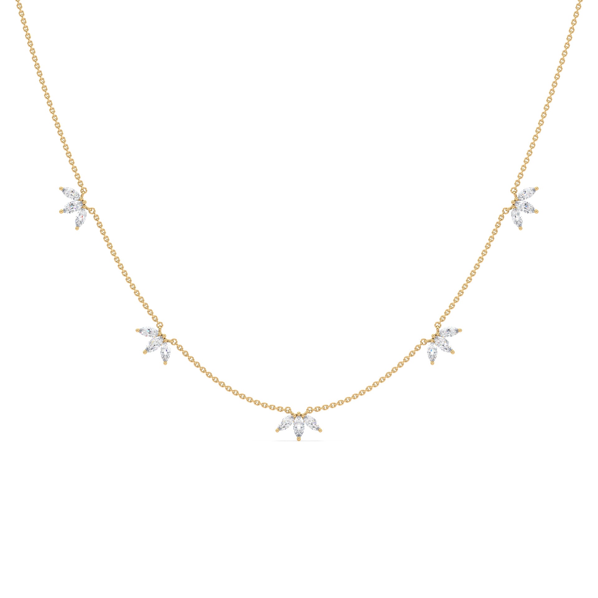 Genevieve Floral Marquise Lab Grown Diamond Necklace