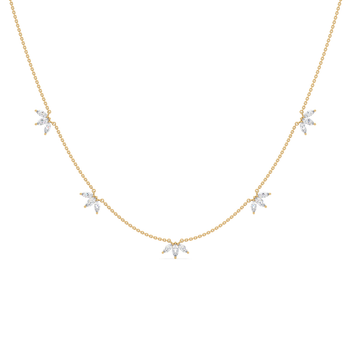Genevieve Floral Marquise Lab Grown Diamond Necklace