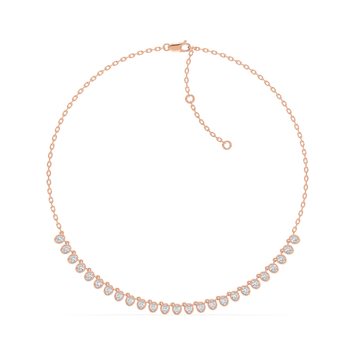 Juliette Bezel Oval Lab Grown Diamond Petal Necklace