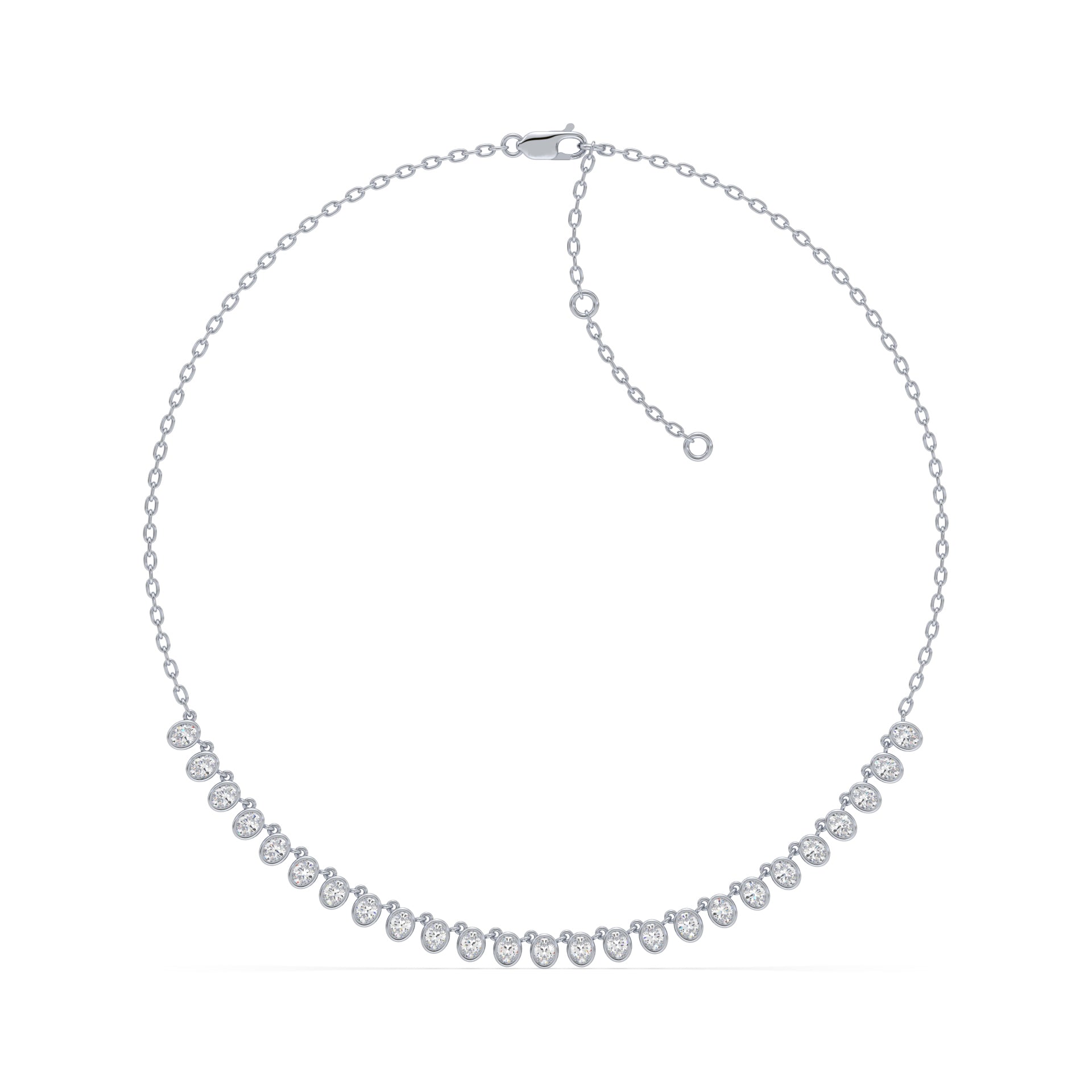 Juliette Bezel Oval Lab Grown Diamond Petal Necklace