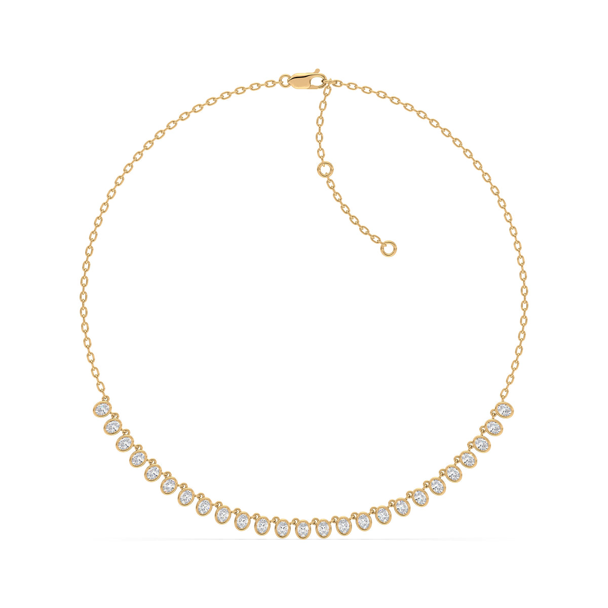 Juliette Bezel Oval Lab Grown Diamond Petal Necklace