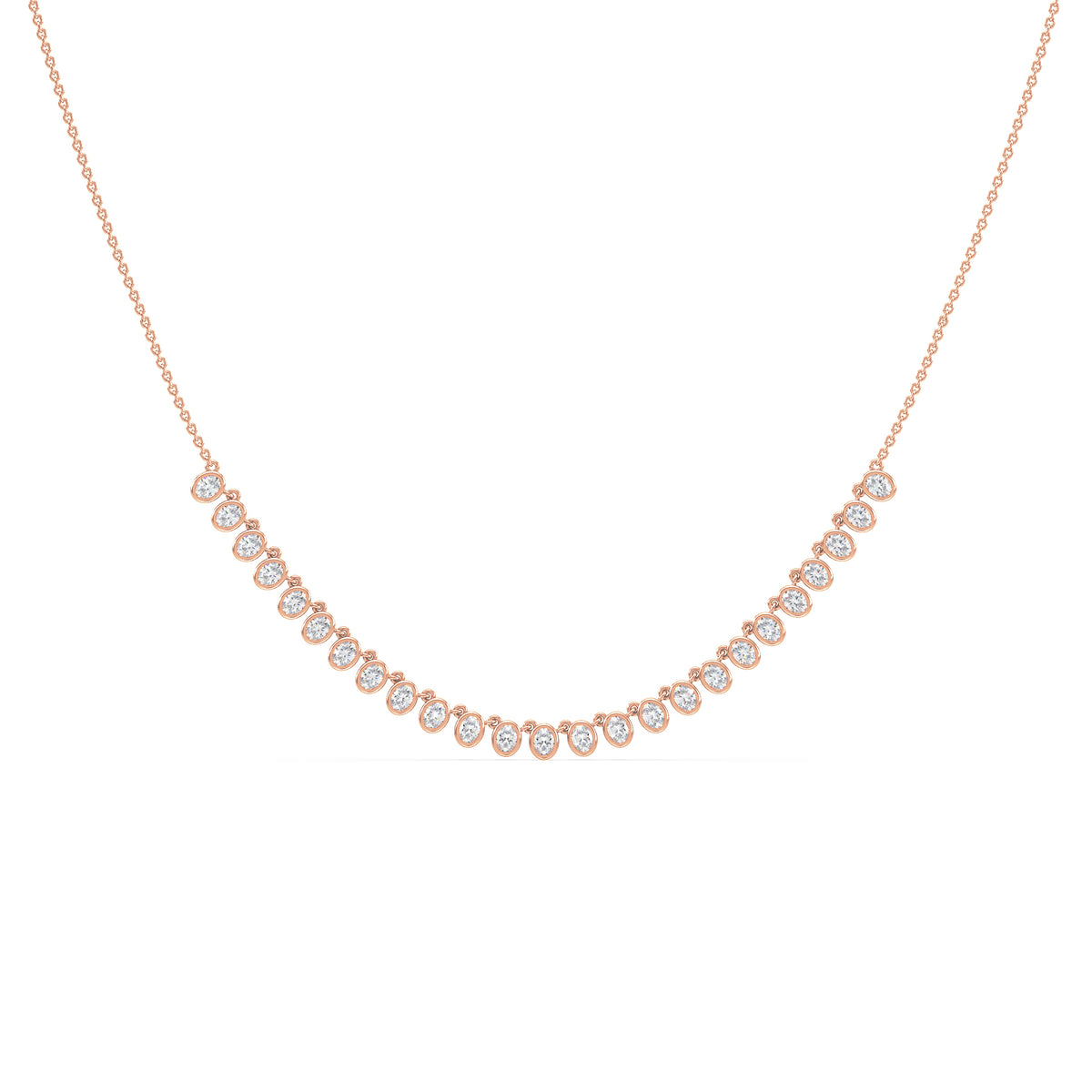Juliette Bezel Oval Lab Grown Diamond Petal Necklace
