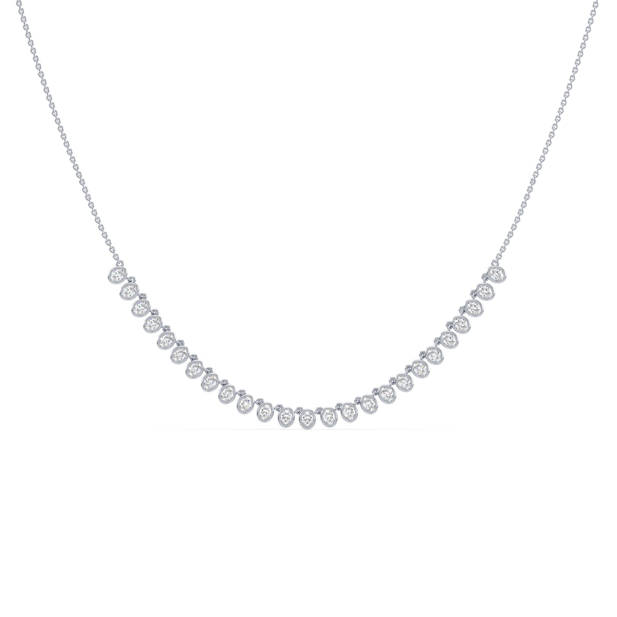 Juliette Bezel Oval Lab Grown Diamond Petal Necklace
