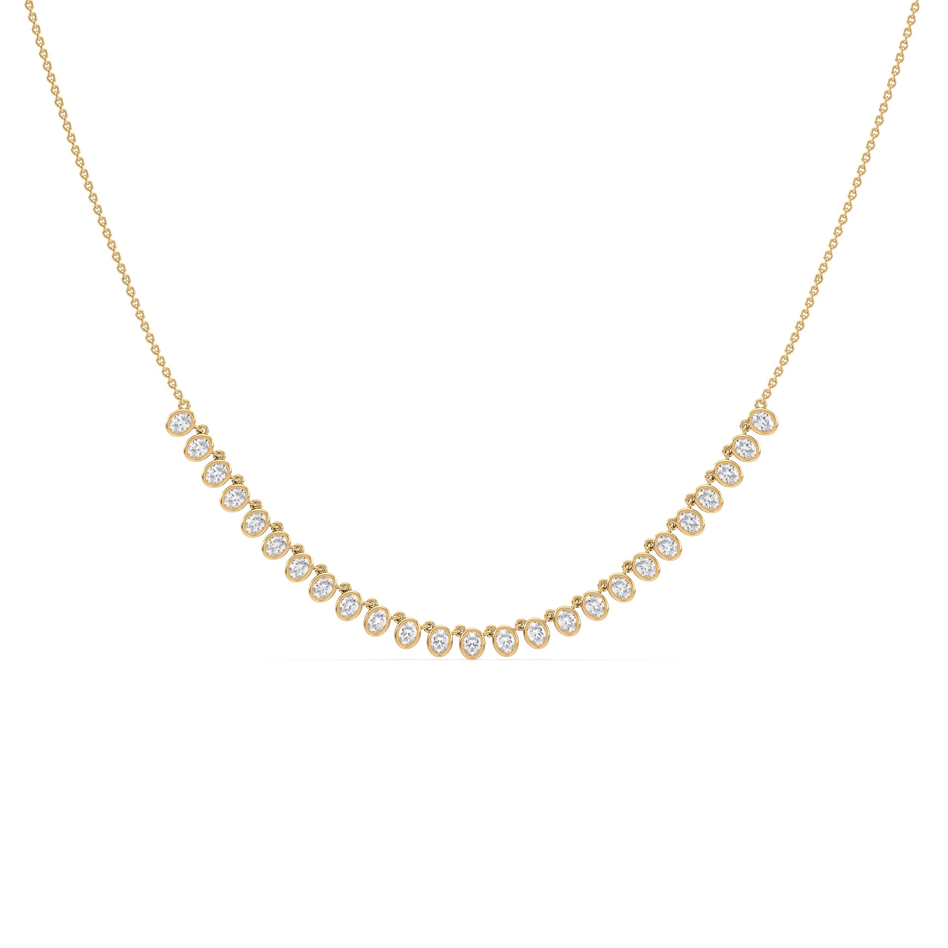 Juliette Bezel Oval Lab Grown Diamond Petal Necklace