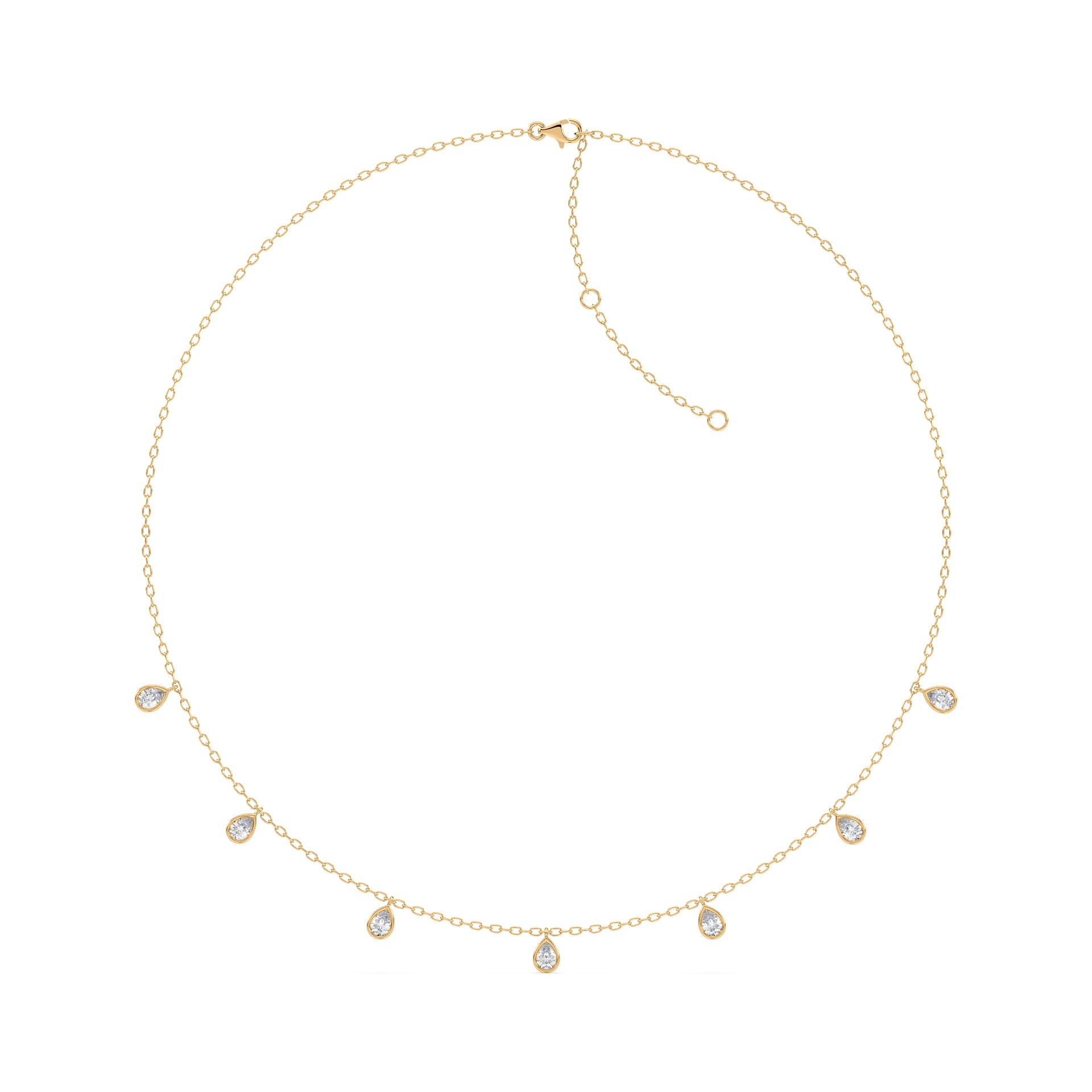 Sophia Pear Lab Grown Diamond Bezel Droplet Necklace